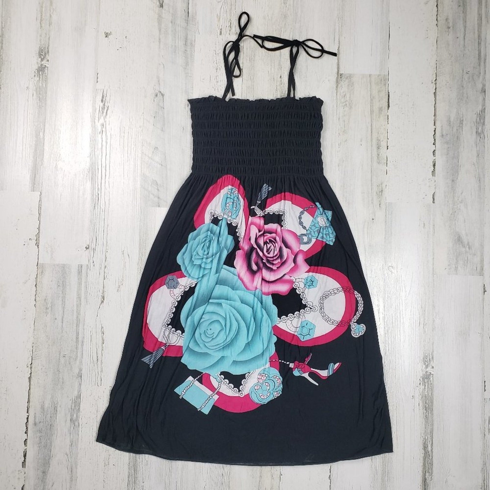 NWT Si Rou Smocked Tie Strap Floral Sundress Women’s Size Medium
