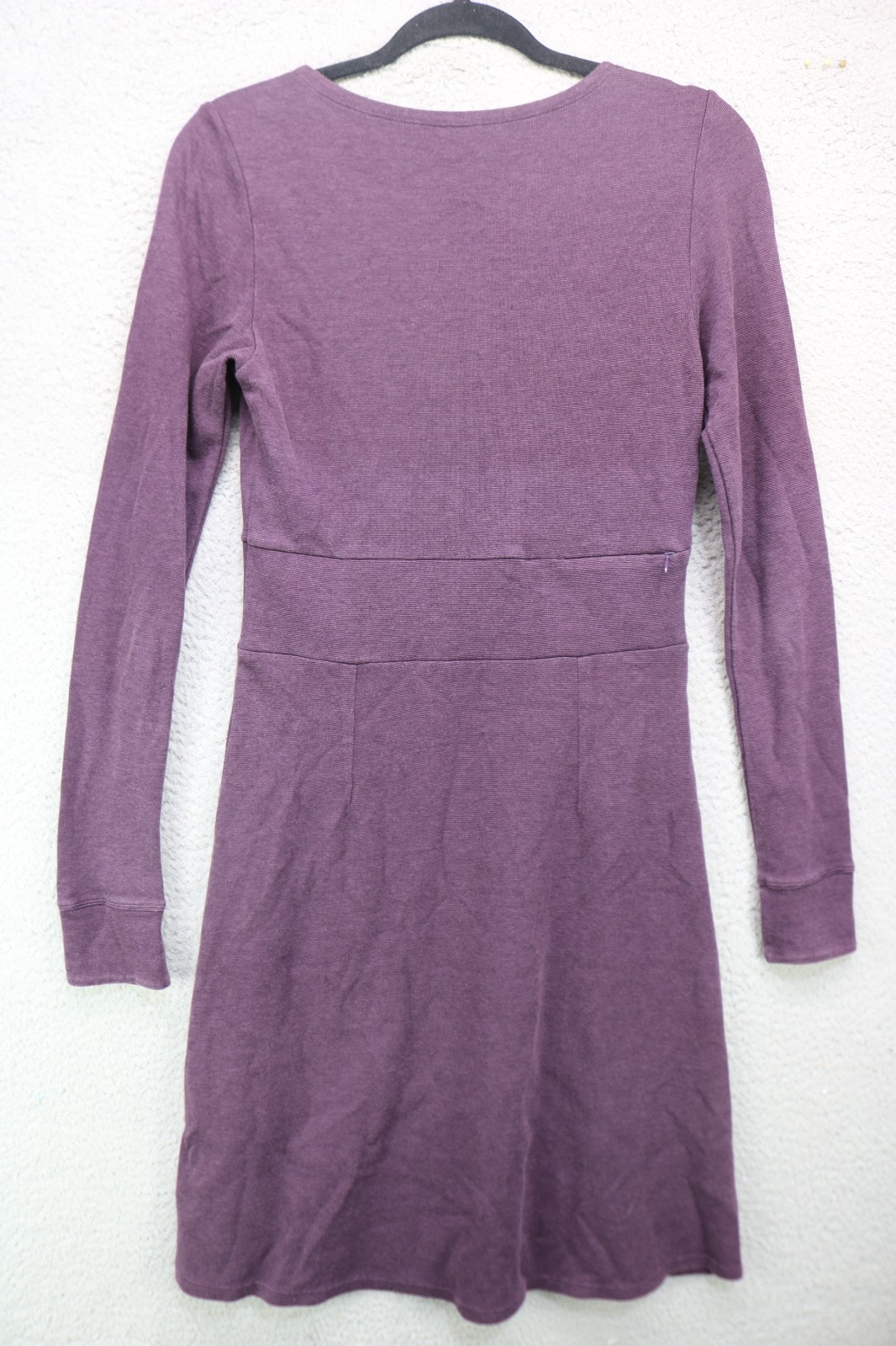 Horny Toad Long Sleeve Purple Midi Dress-Small-Very Soft-Ballet Wrap-Minimalist