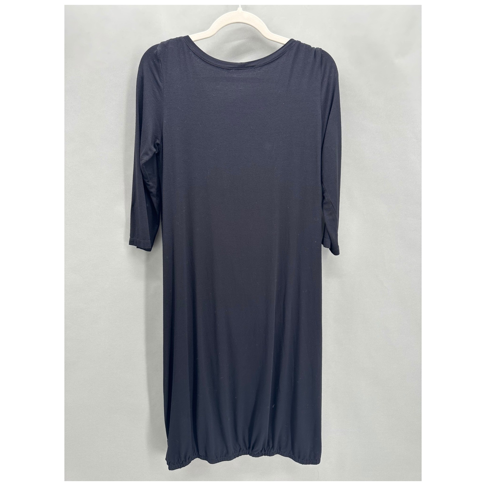 Alembika Black Draped Crossover Bubble Hem Dress Size 4 US10-12 Lagenlook Israel