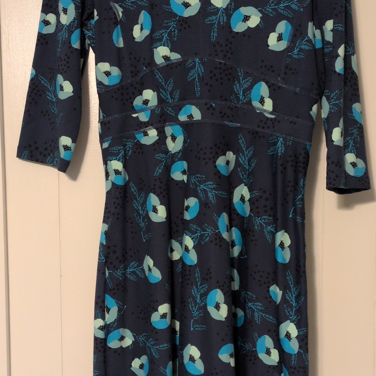 Title Nine Women’s Dream Happy Days Floral Print Dress 3/4 Sleeve Empire Waist M