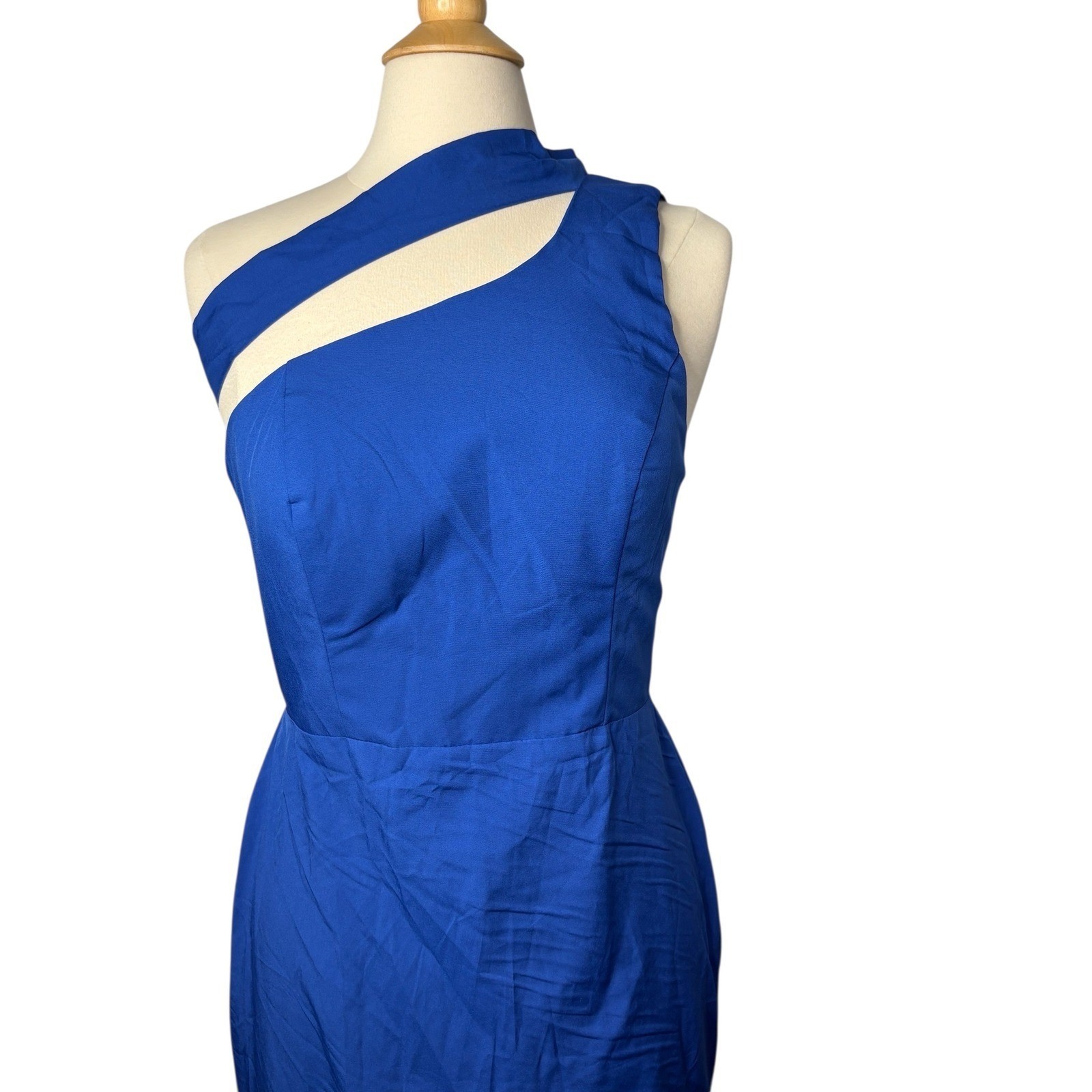 RYANTH One Shoulder Gown Womens Royal Blue 8 NWT Formal Lace Up Back Side Slit