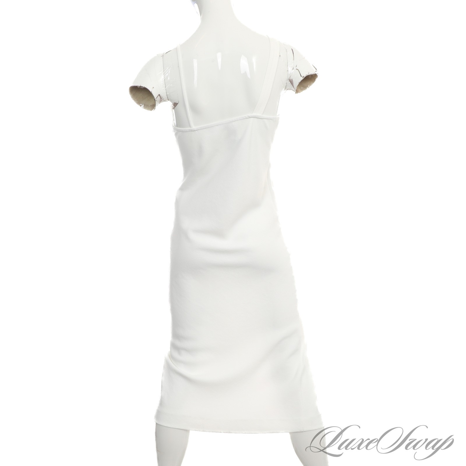 NWT $395 Sandro Paris Ecru White Gold Buttoned Mid Length Tea Dress 36 #13W002