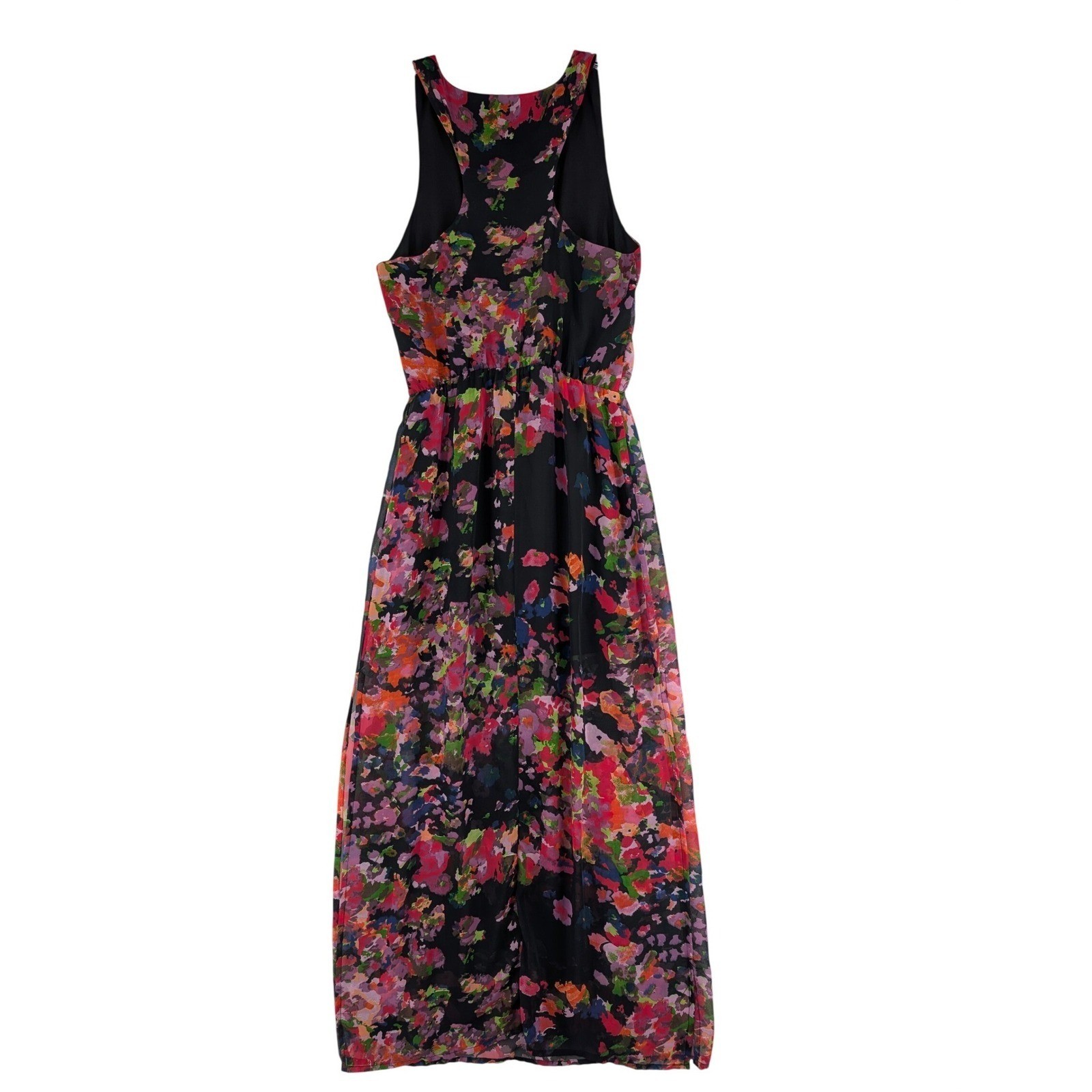 W118 Walter Baker Womens Floral Watercolor Maxi Dress Sleeveless S Racerback