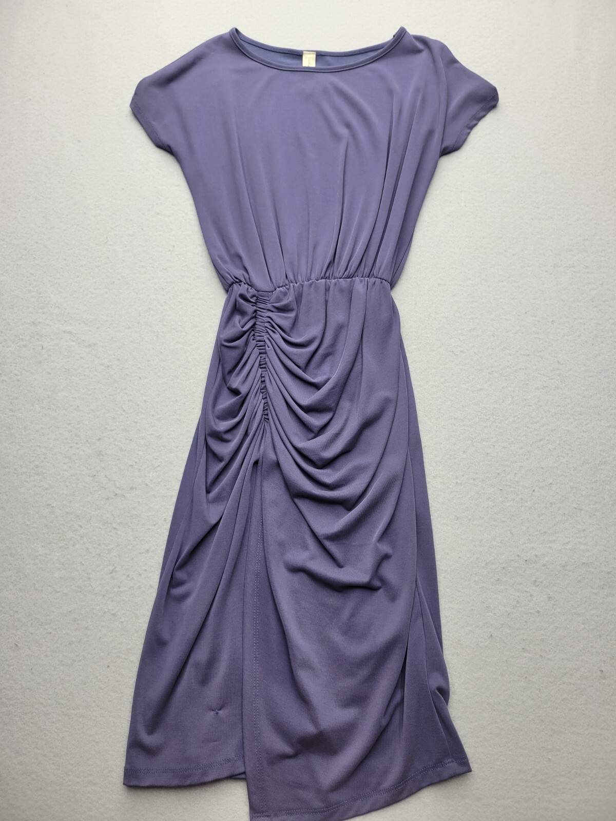 Allison Joy Women Dress XS Purple T-Shirt Short Sleeve Midi Modal Blend USA