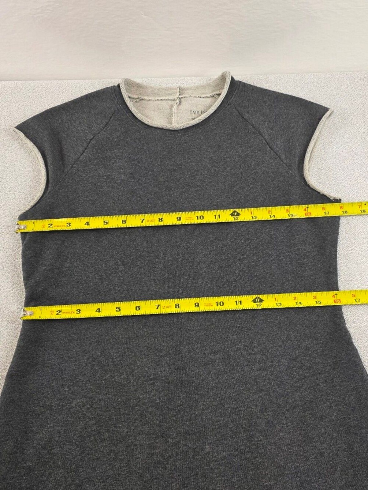 Fair Indigo Organic Cotton French Terry T-Shirt MIni Dress Grey Wmn’s Med