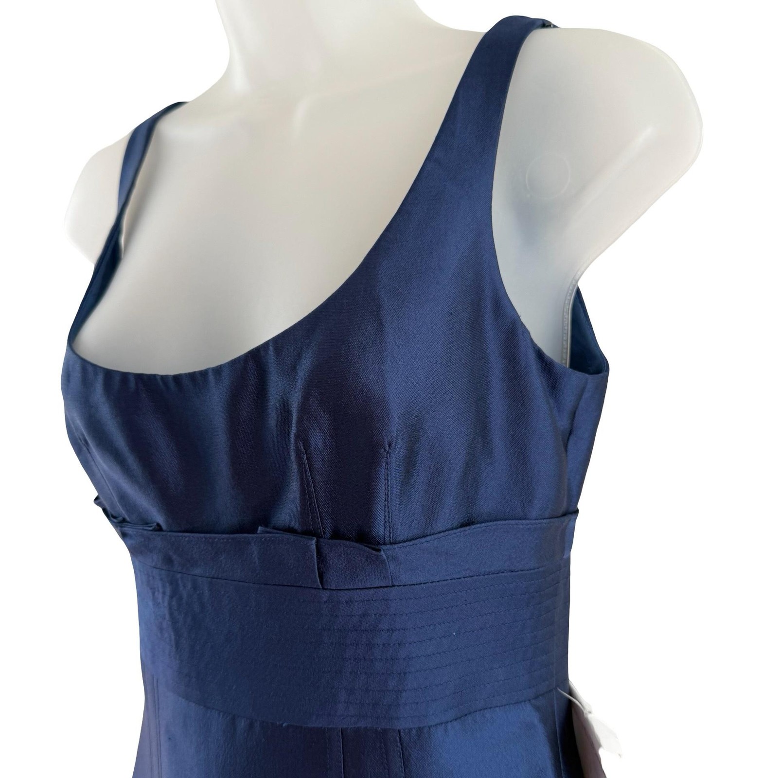 Vintage Kay Unger New York Navy Wool Silk Blend Column Gown Dress 4 NWT Luxury