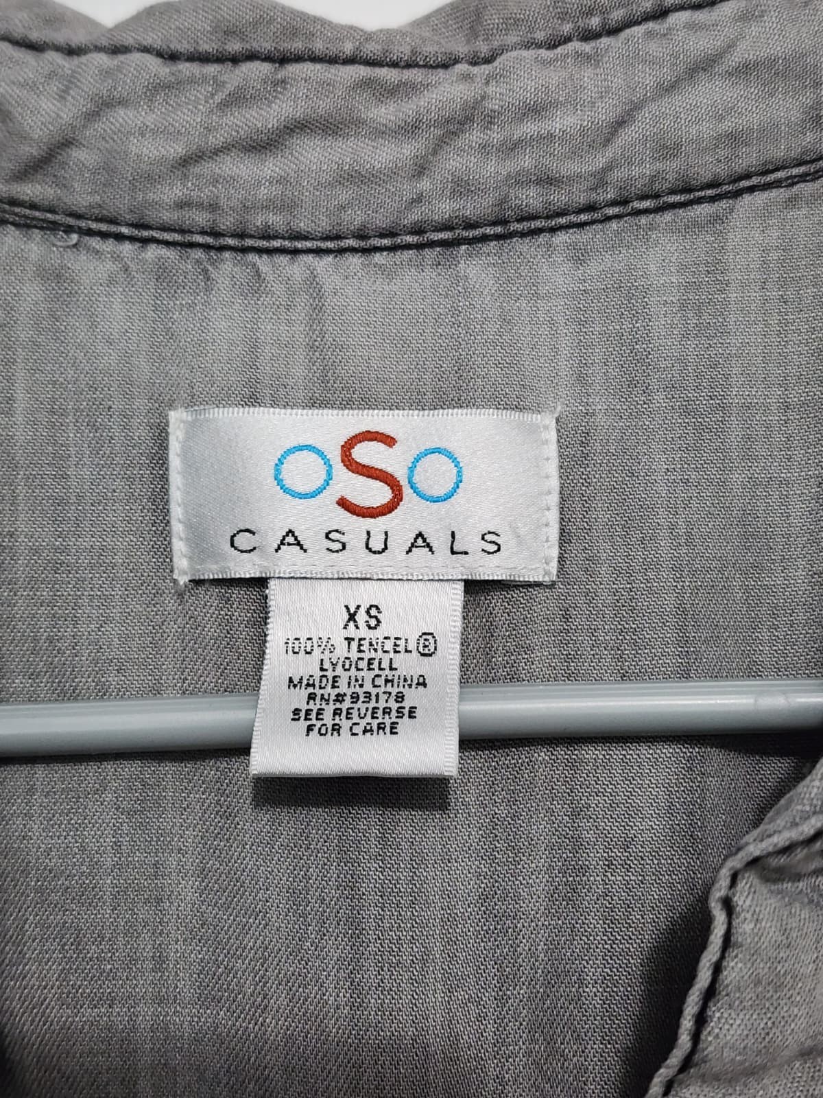 Oso Casuals Collared Sleeveless Hi Low Gray Black Tencel Ombre Shirt Dress XS