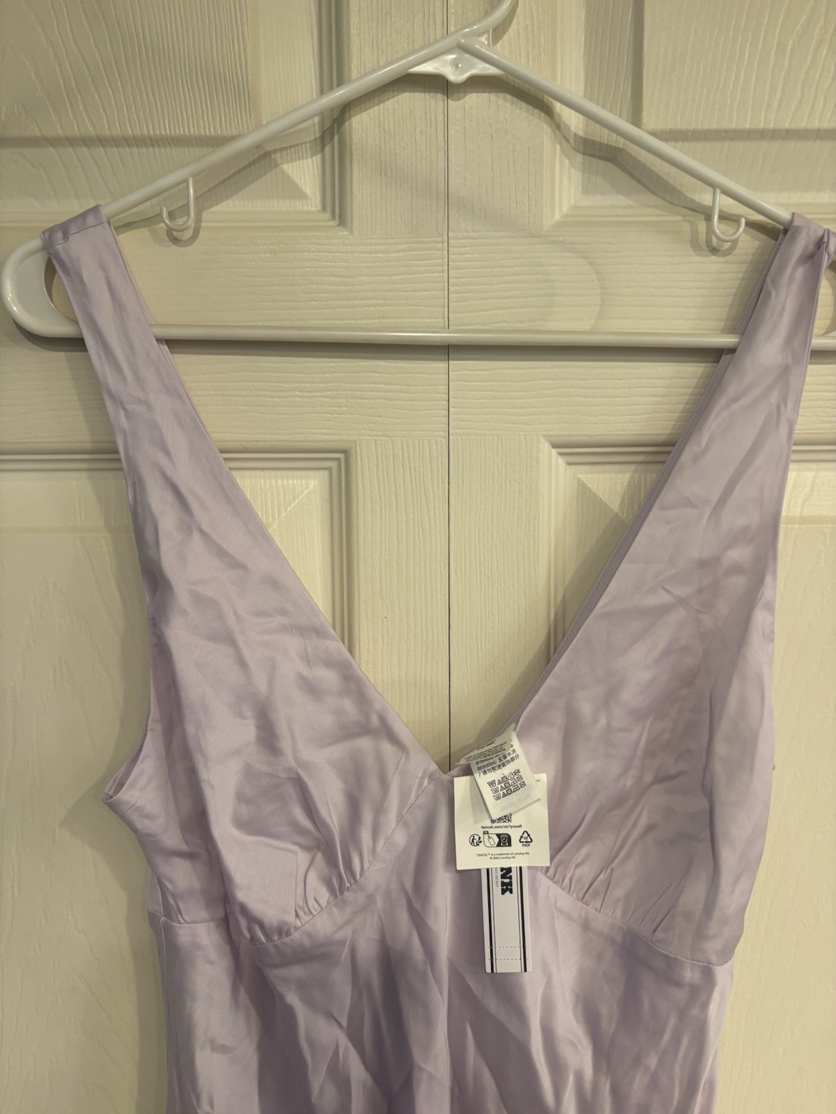 Victoria’s Secret PINK Satin Mini Slip Dress Sz S Lavender Ruffles Side Zip NWT
