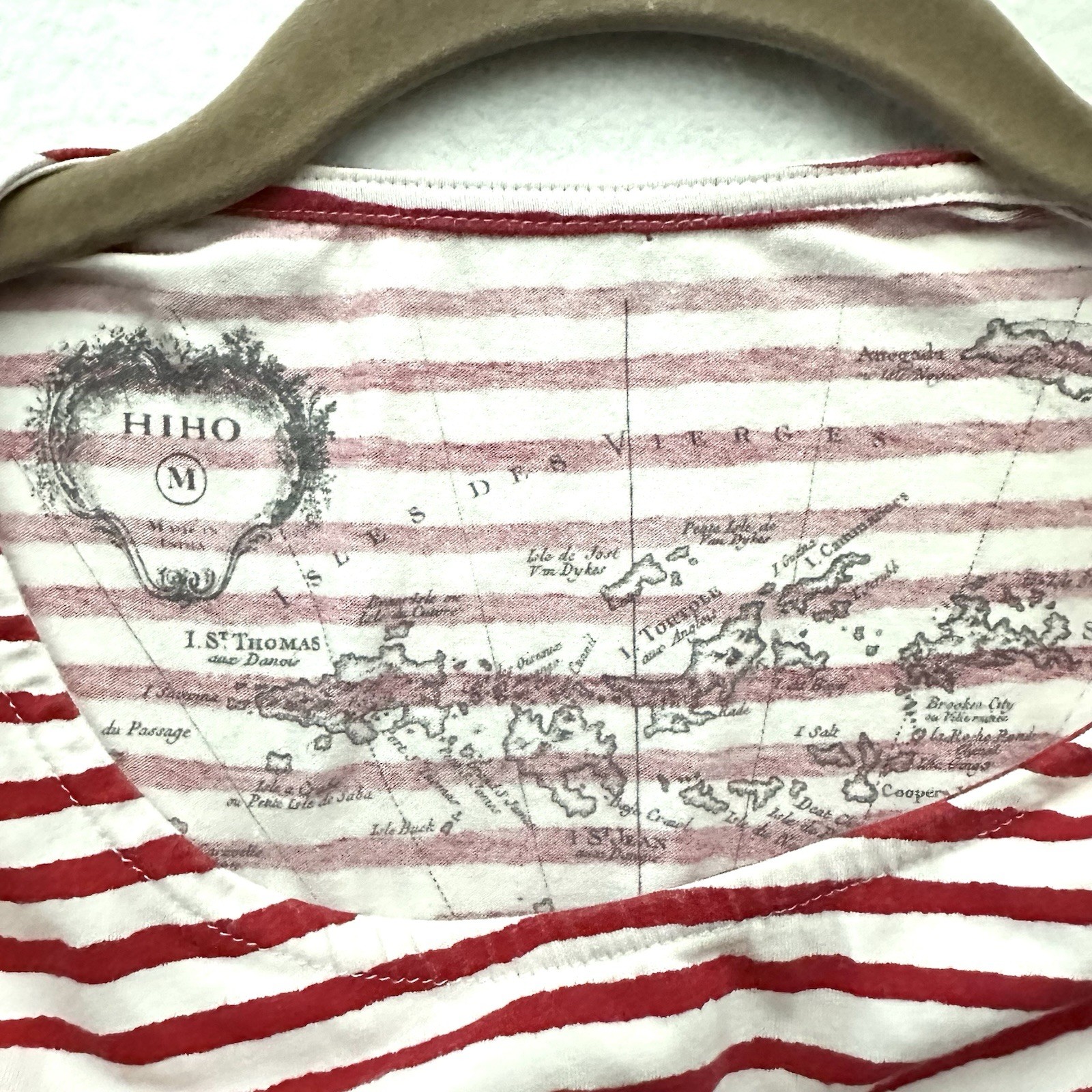 HIHO Red Striped M Medium Cotton Bodycon Dress Beach Resort Cruise Vacation