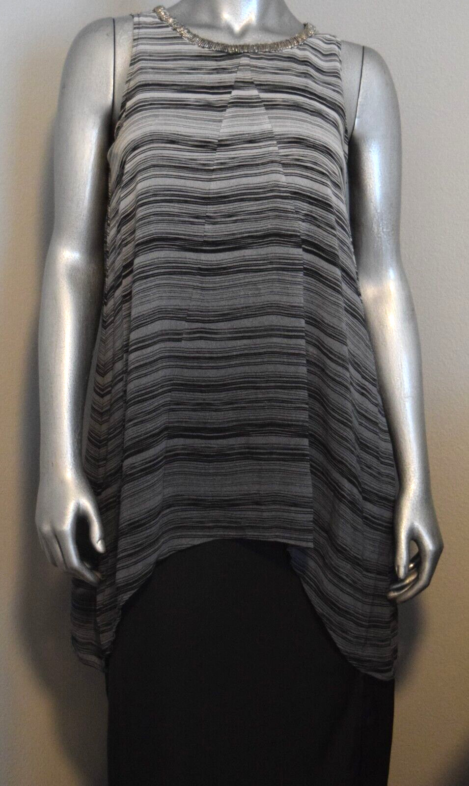 ALFANI EMBELLISHED TUNIC- GRAYS – MEDIUM