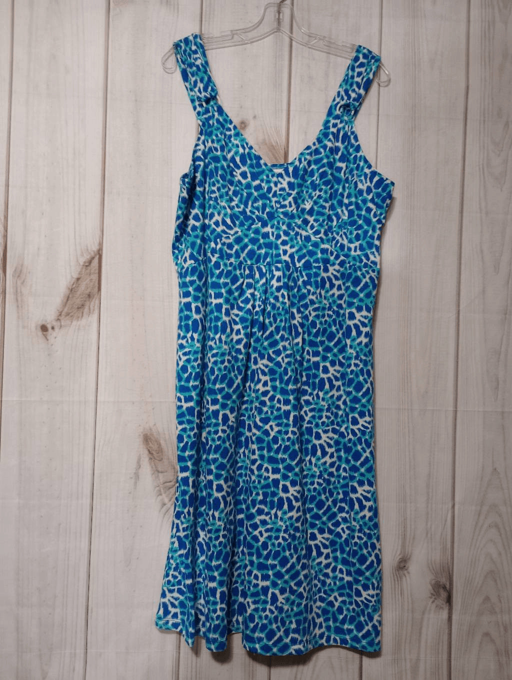 Fashion Bug Dress Ladies 1x Sleeveless Light Weight Blue White