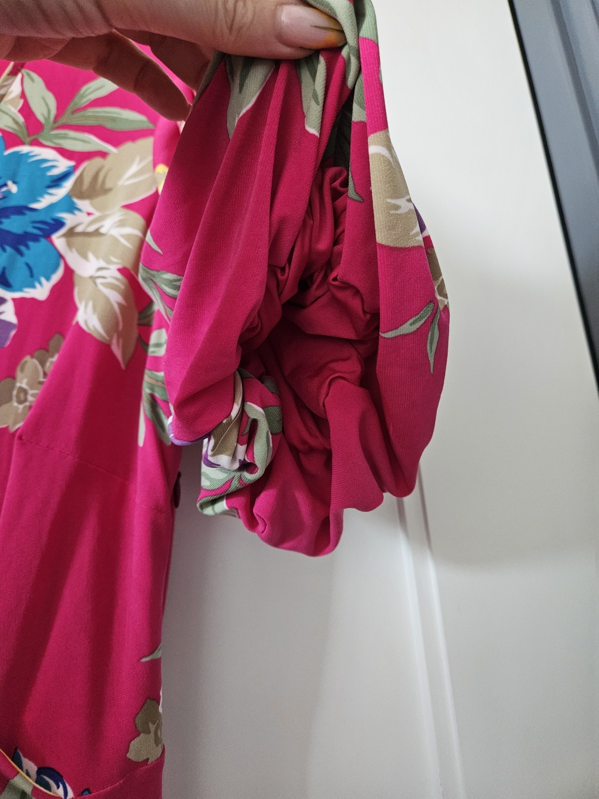 NWT! Lauren Ralph Lauren Pink Floral Jersey Wrap Dress Short Sleeve Ruffle 10P