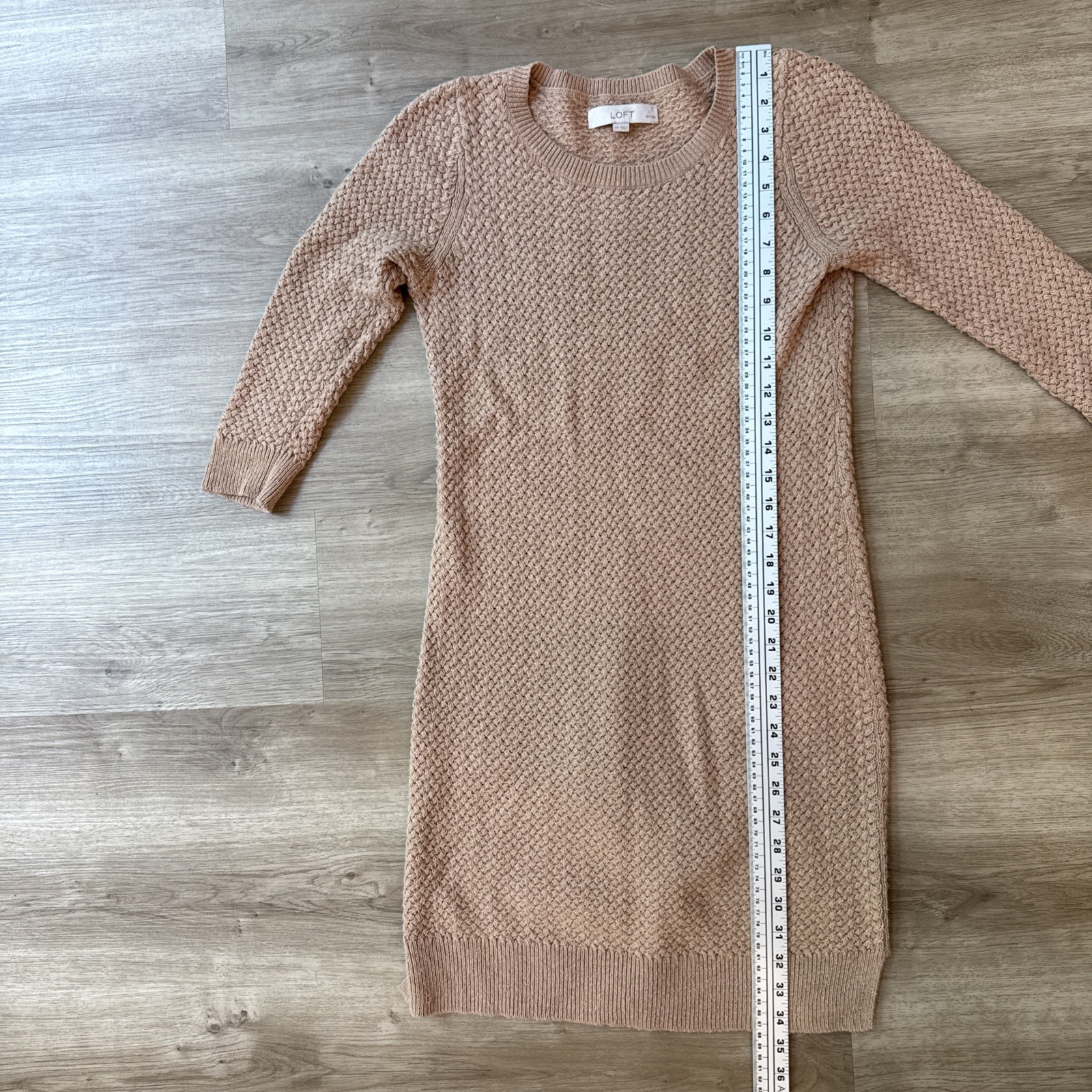 Ann Taylor LOFT Sweater Dress Petite Small Tan Camel Hair Blend