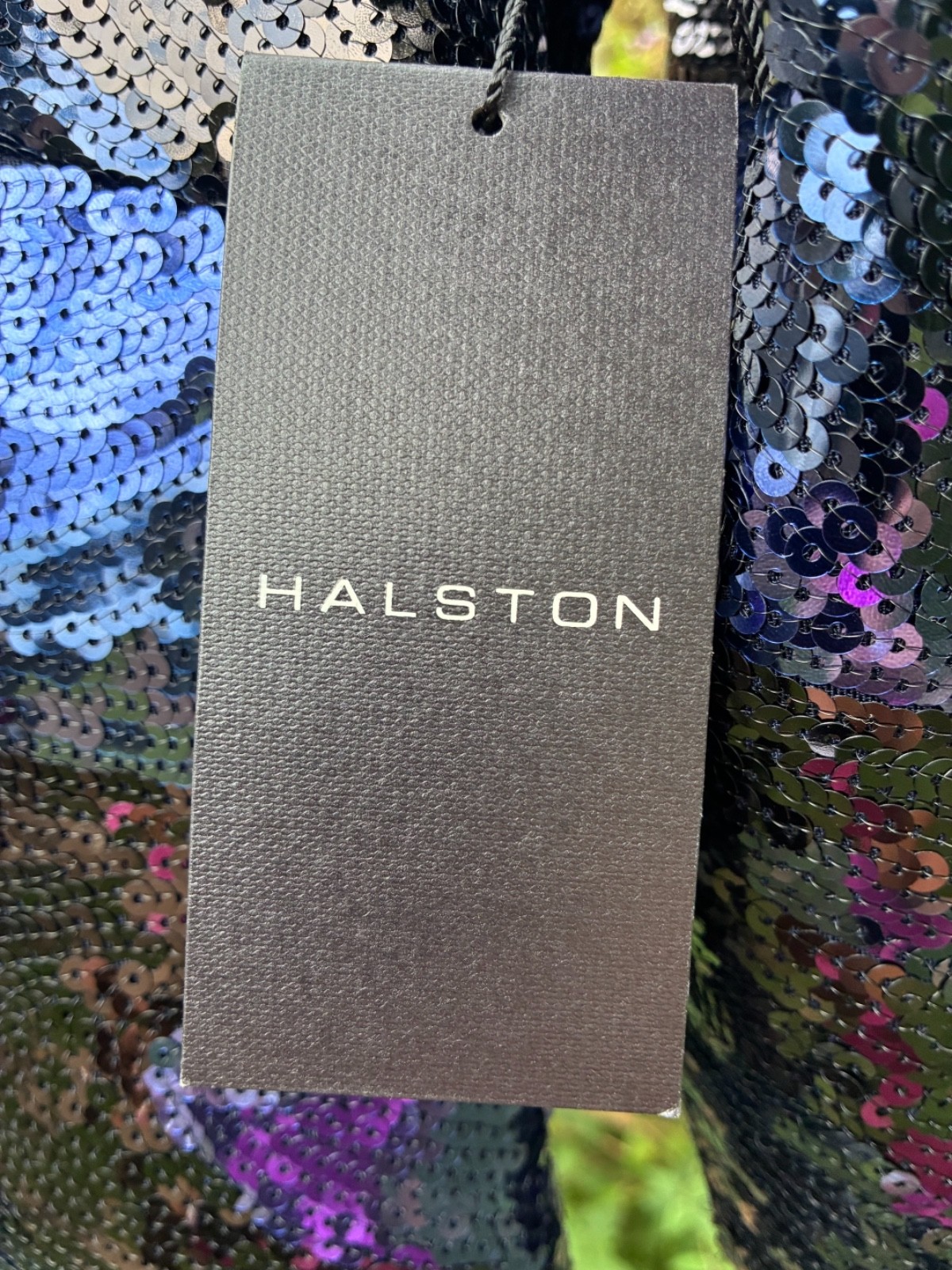 Beautiful Halston Whitney Open Back Sequin Gown Retail $695