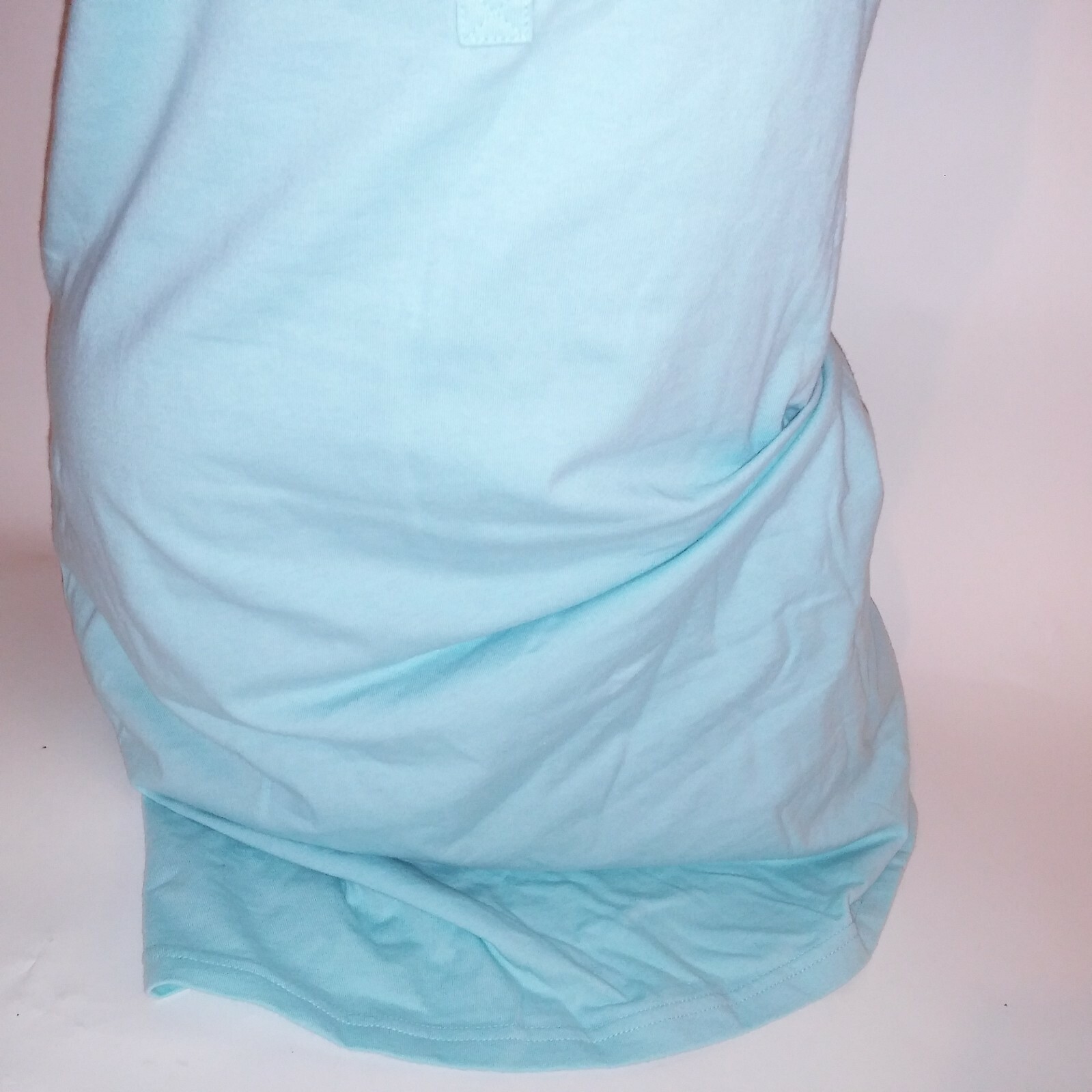 Basic Editions Dress Light Blue Sleeveless Button Top New