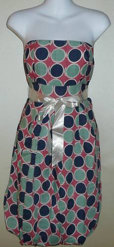 S.A.N.D. STUDIO Polka Dot Pleated Ribbon Tube Dress S Small & L Large – New!