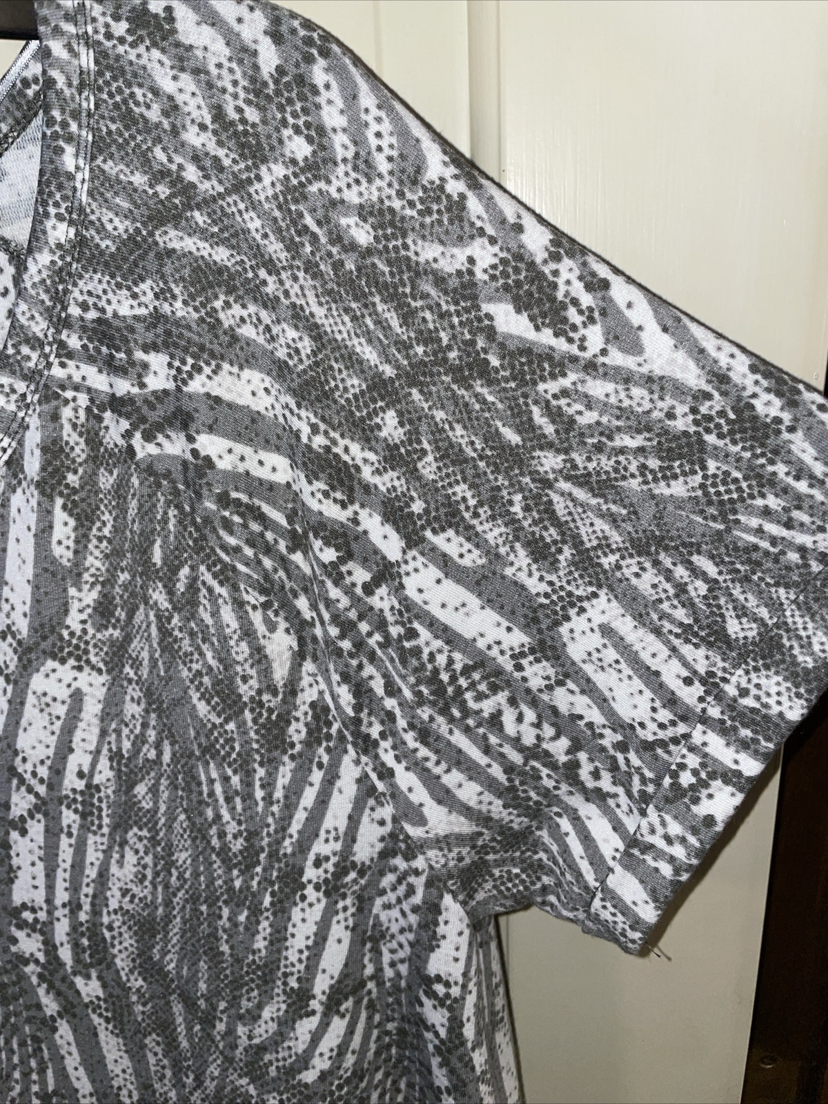 NWT cable & gauge animal print mini dress s/s grays & beige extra large XL