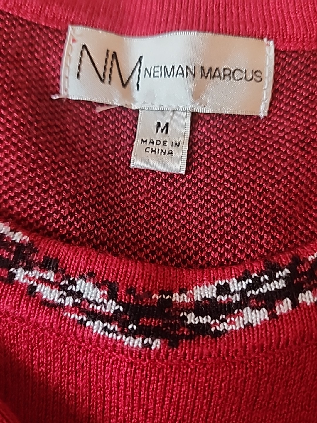 Neiman Marcus Dress Size M Fit And Flare Fair Isle Holiday Party Cocktail