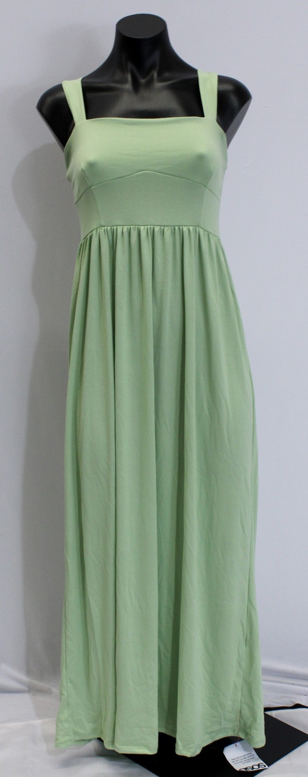 ASOS Design Women’s Solid Regular Fit Square Neck Midi Dress WR4 Sage Small