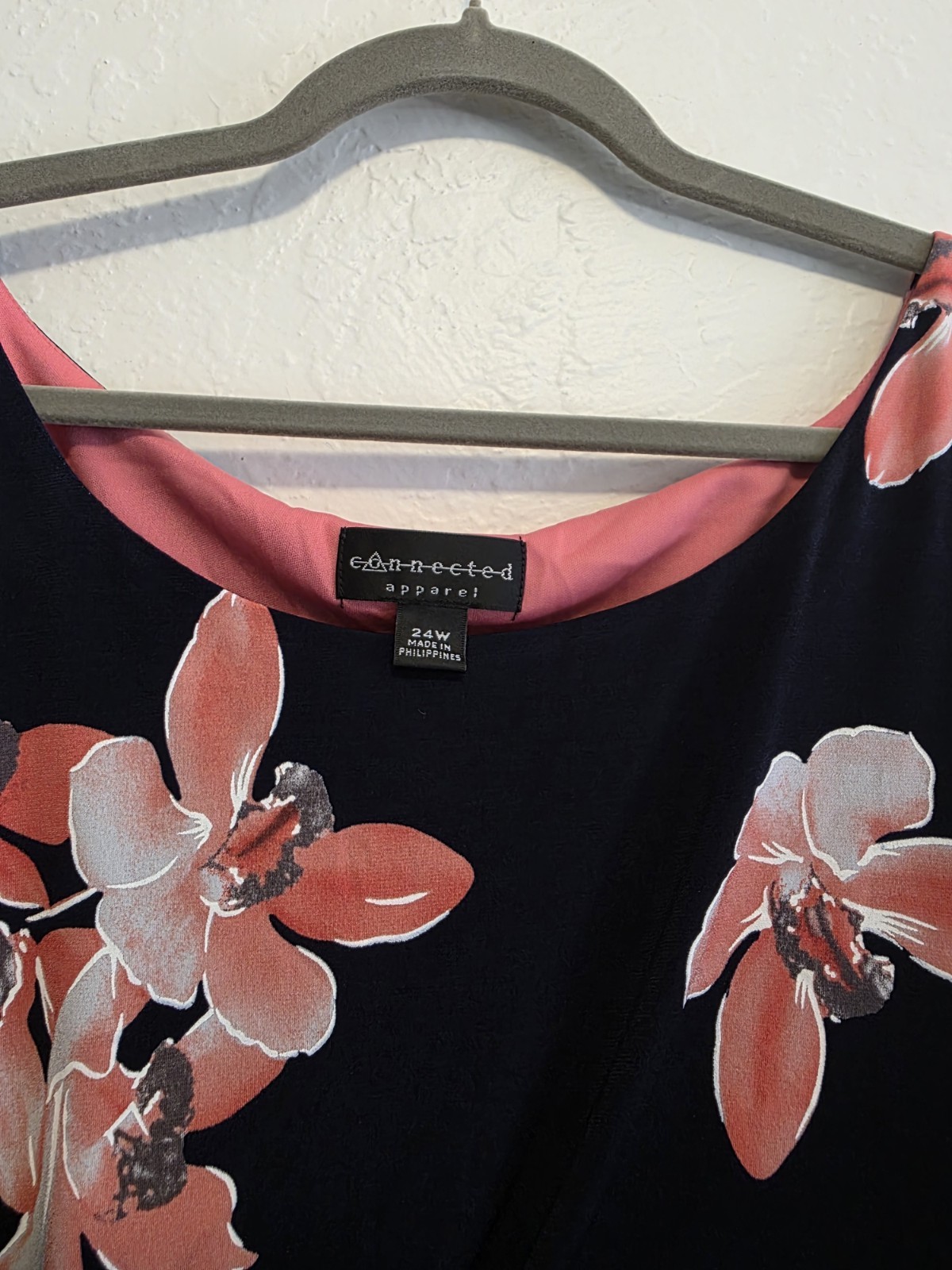 Connected Apparel Lisa Faux Wrap Floral Dress Sz 24W