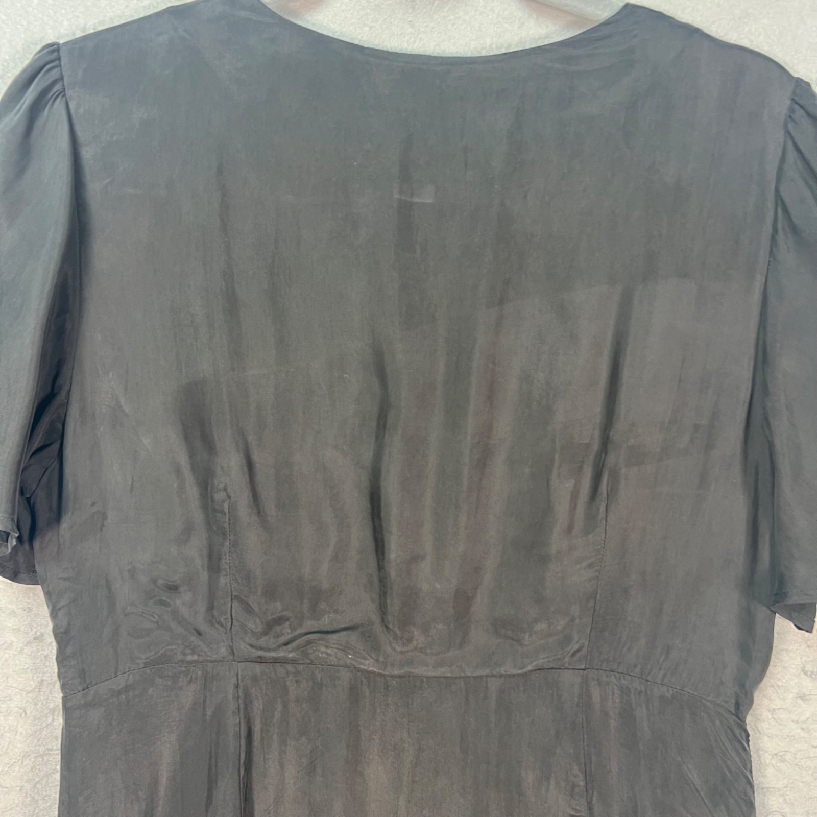 Lost + Wander Womens Size Large Black Lace Trim Midi Dress