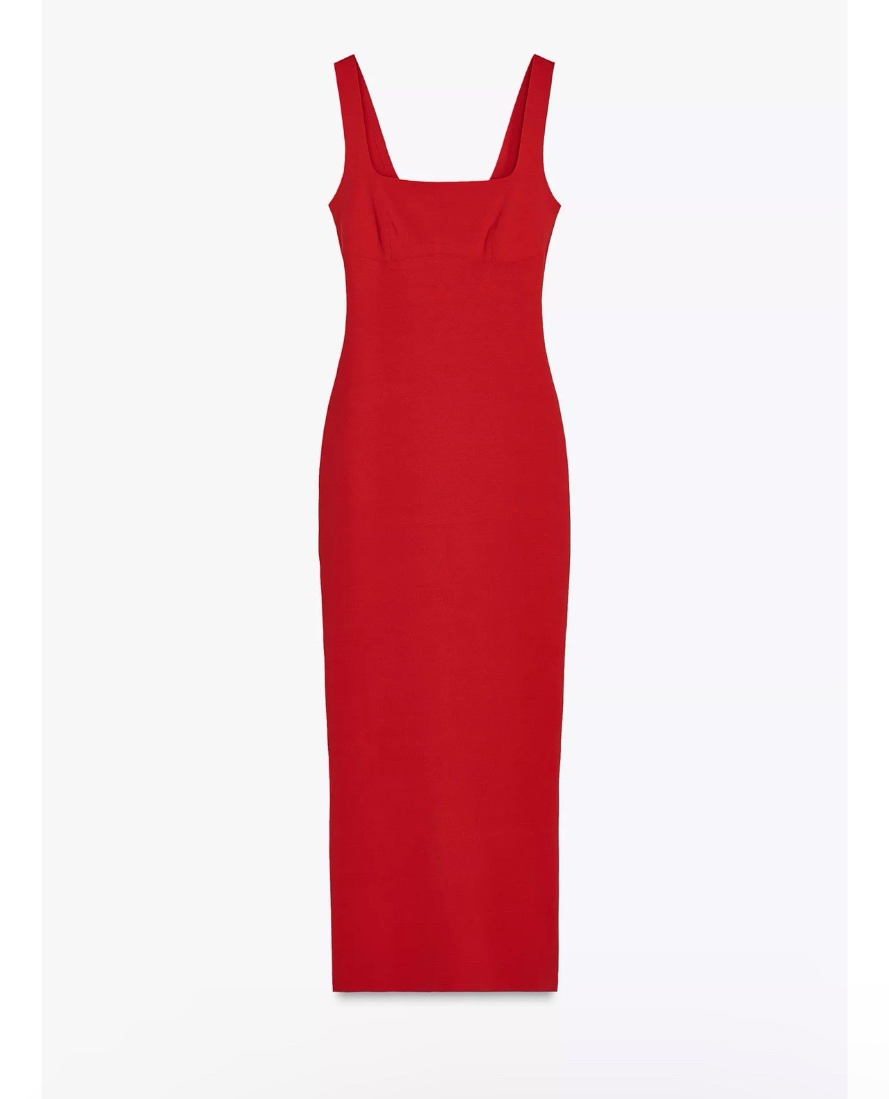 ZARA POLYAMIDE BLEND MIDI DRESS SZ L RED 1355/005/600