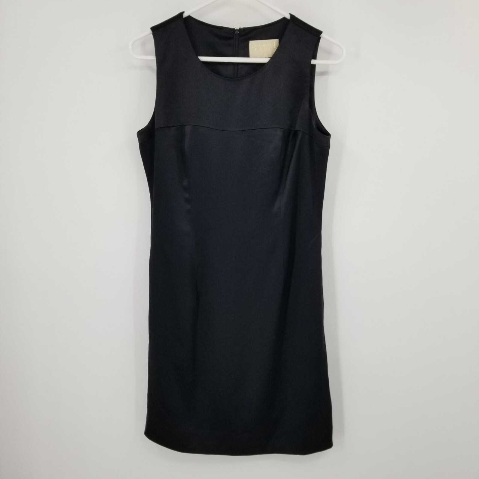 Alberto Makali Black Sleeveless Sheath Dress Size 8 Old Money Quiet Luxury 90s