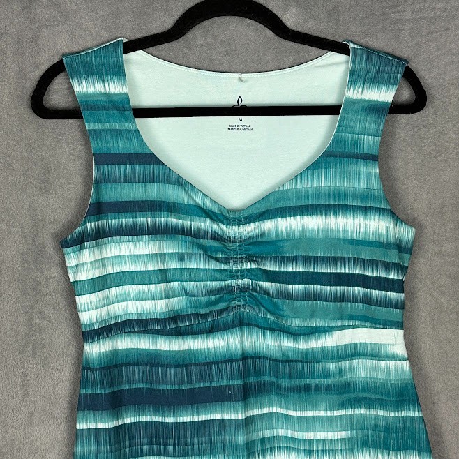 Prana Dress Womens Medium Green Sunset Viana Tank Outdoor Granola Hiking Comfort