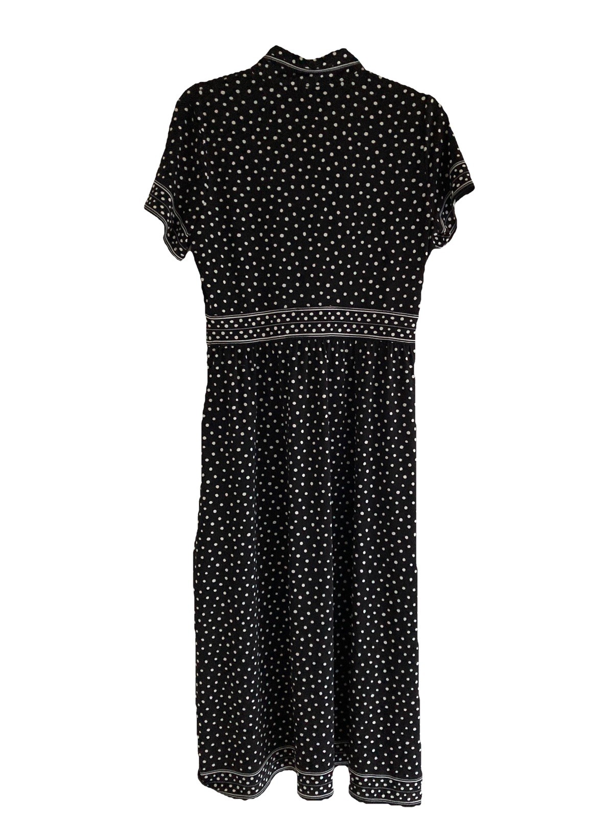 Max Studio Polka For Dress Fit Flare Pockets Size Small Chest 36” Midi