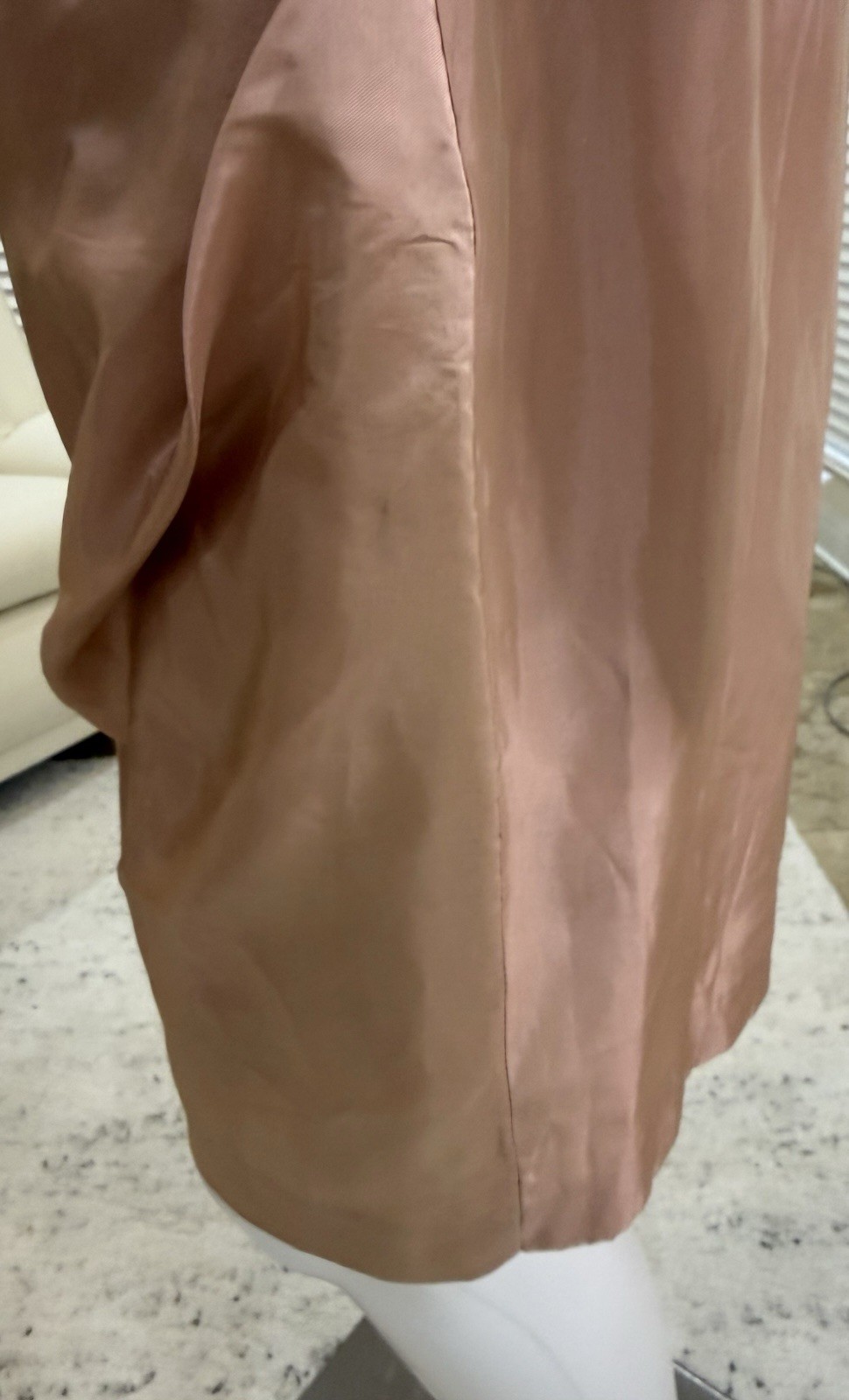 Alexia Admor Blush Satin Strapless Ruched Lined Sheath Knee Dress Size M