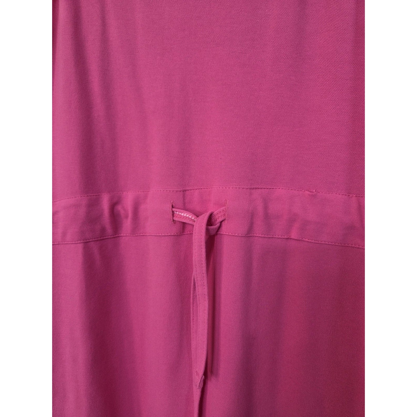 Peter Millar Bright Pink Stretchy Drawstring Waist Tank Midi Dress, Size Small