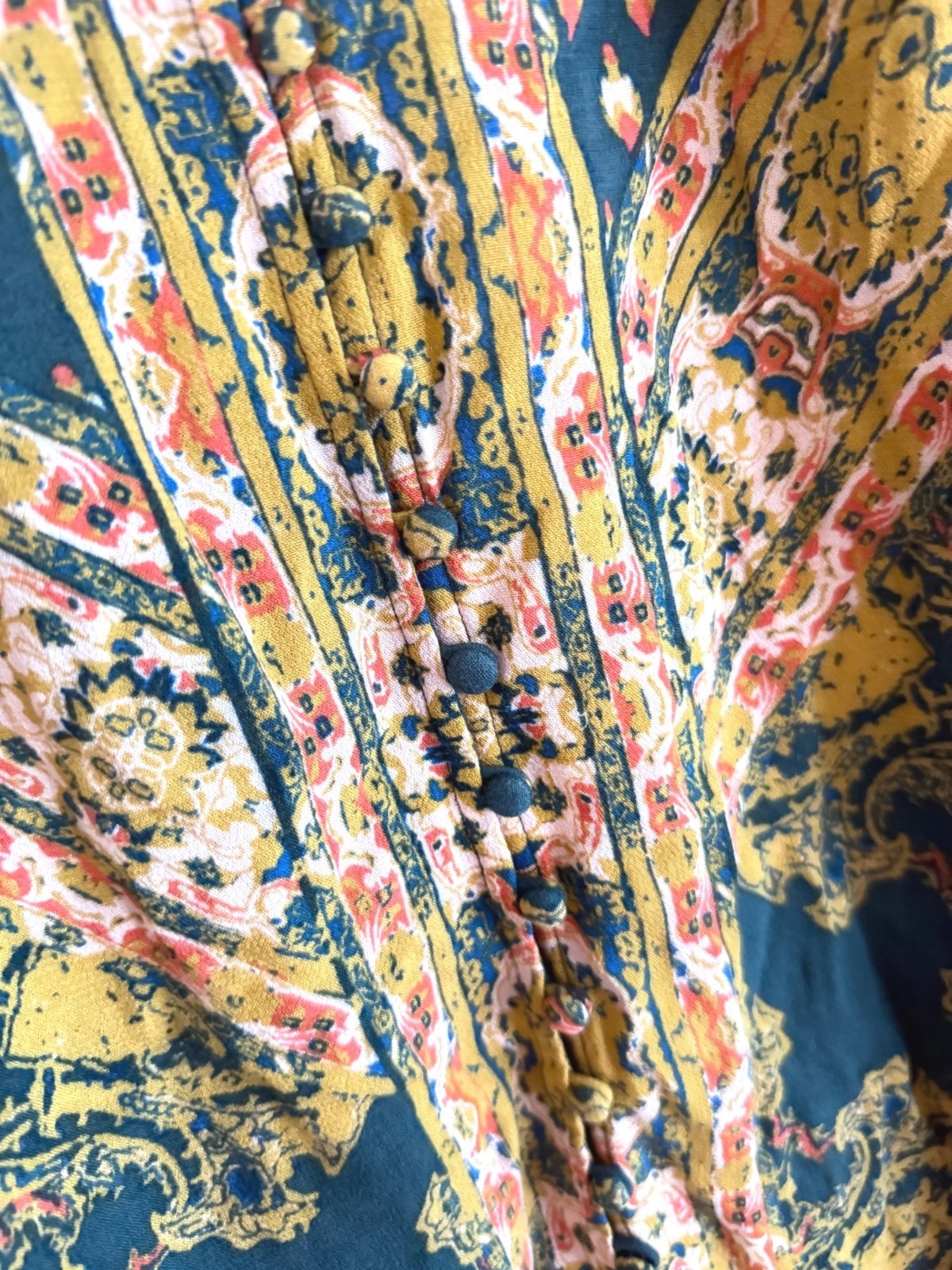 size L Free People rayon Magic Mystery tunic/mini dress hippie boho flare sleeve