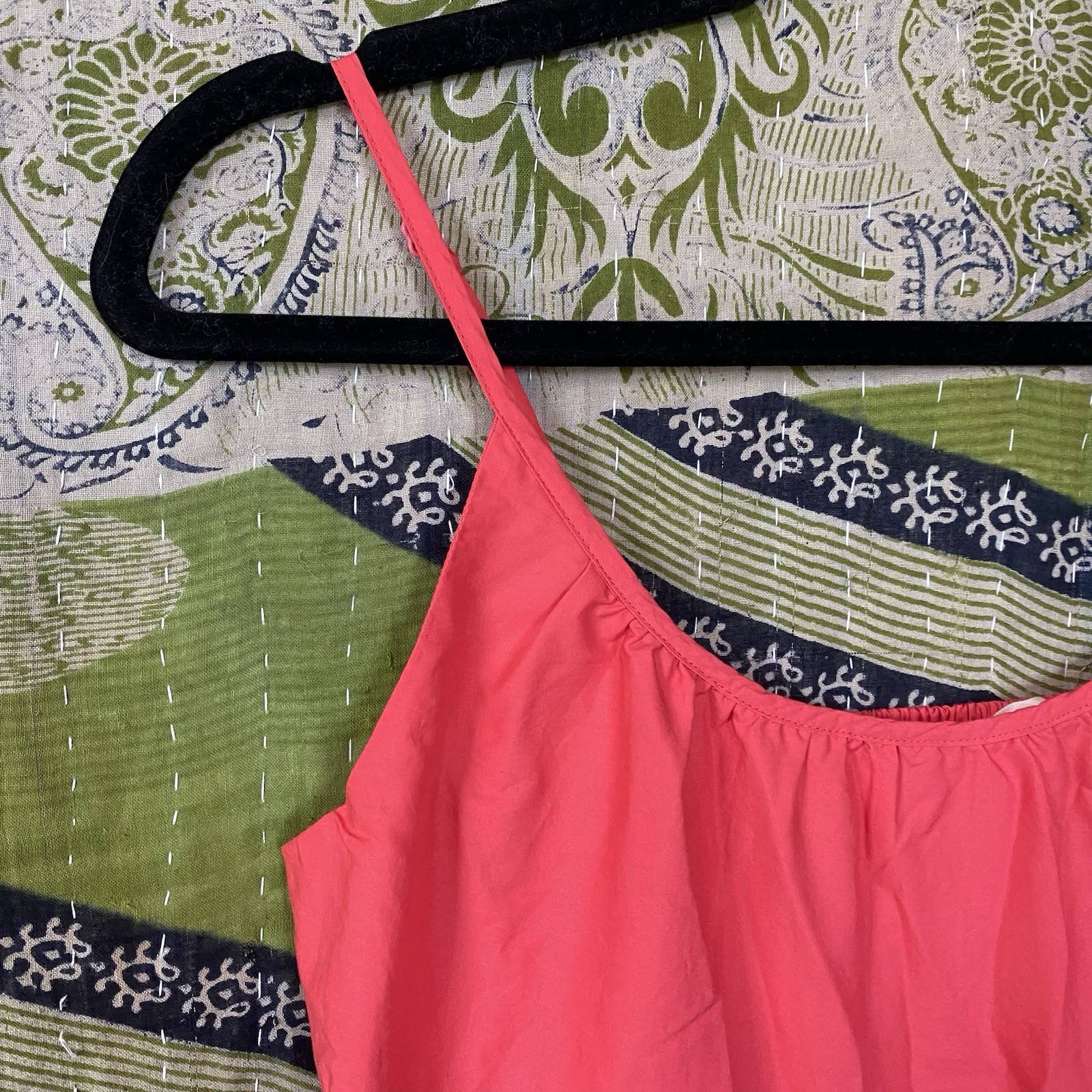 Boden Red/ Pink/ Blue/ Green Colorblock Trapeze Cotton Maxi Dress Size 6 Petite