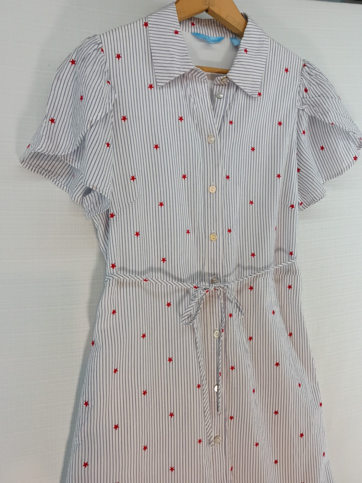 Draper James RSVP Stars & Stripes MIDI Shirt Dress Women’s S PREPPY AMERICANA