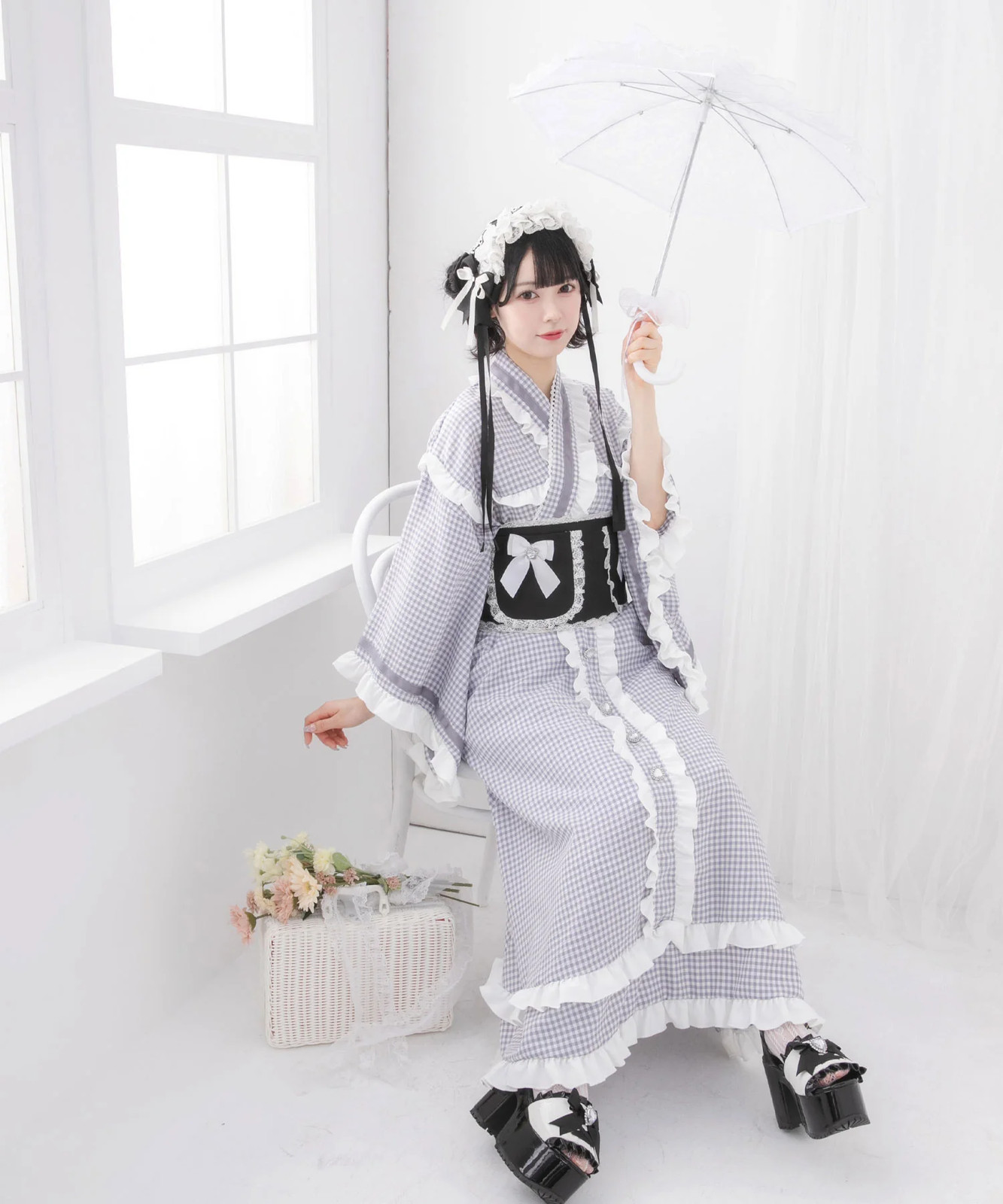 BULK BUY Ruffled Ribbon Tiered Yukata Jirai New