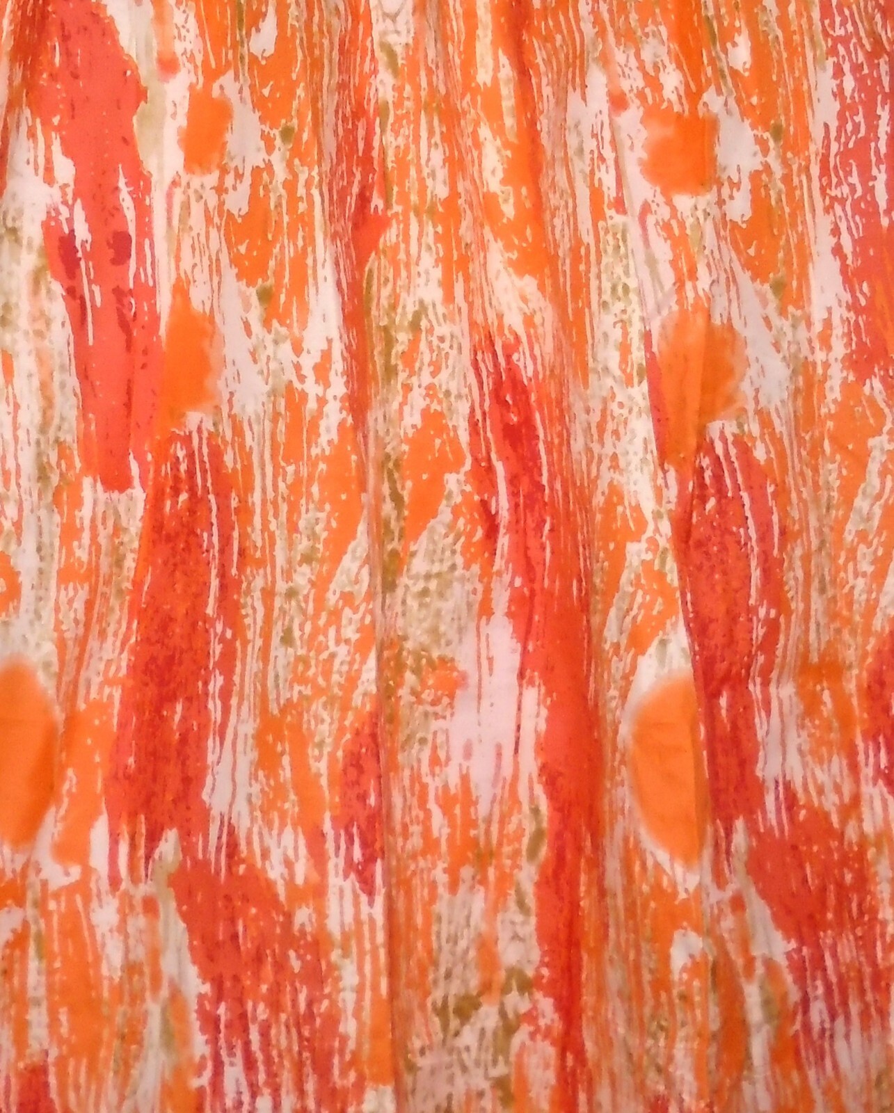 Advance Sundress Mumu Sleeveless V Neck Tie Dye Free Size Fits 1X 2X Red Orange