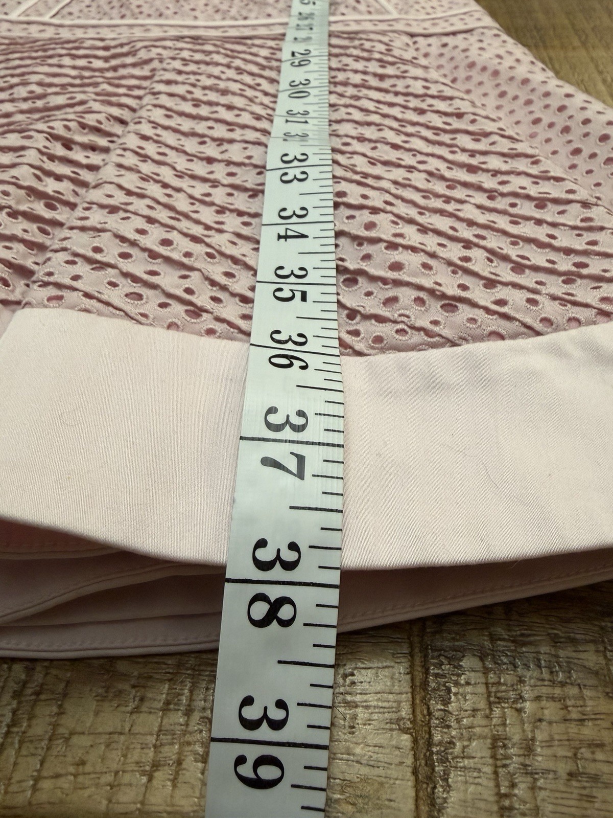 J. Mendel Pink V-Neck Eyelet Stretch Cotton/Lycra Knee Dress Sz 6 R142D29