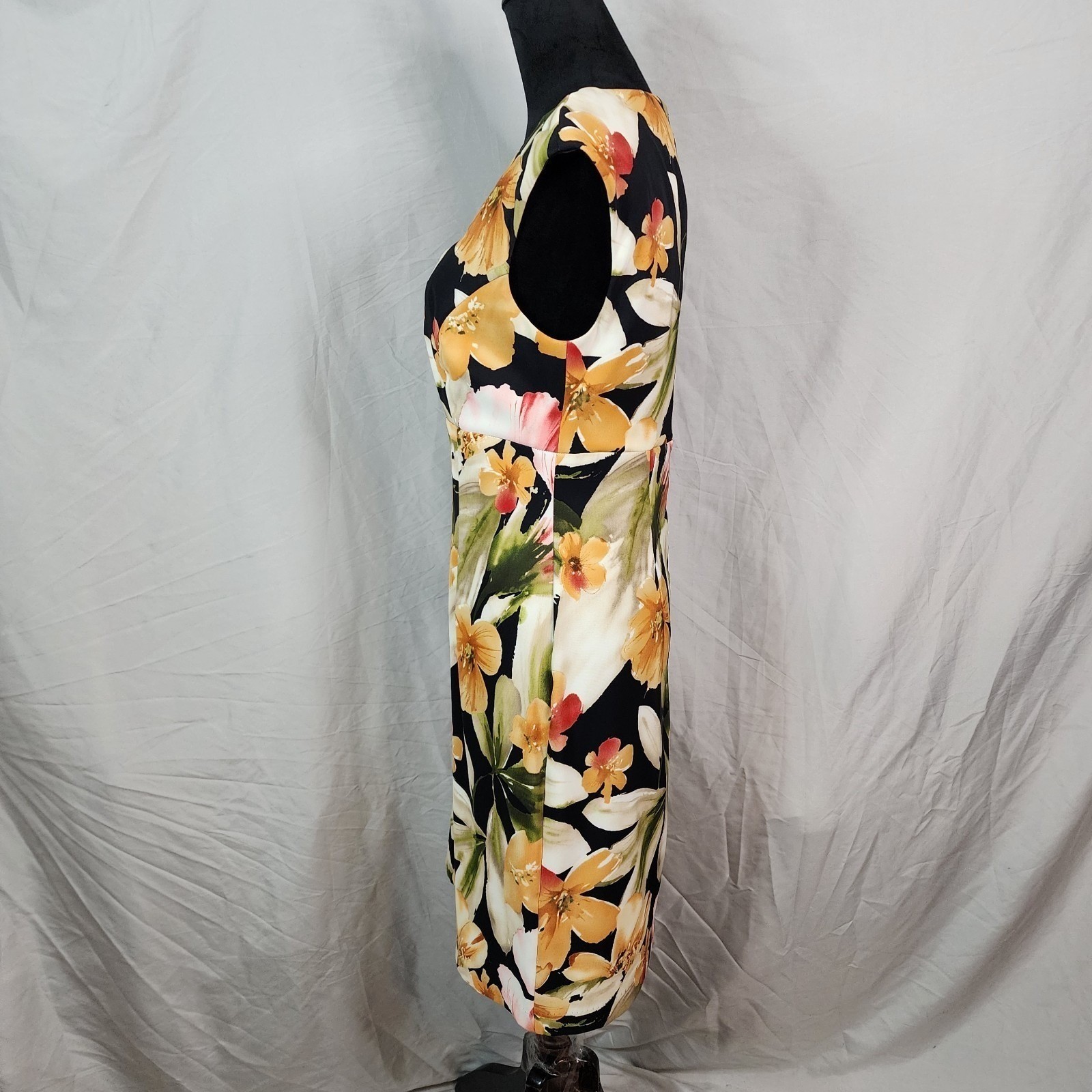 CONNECTED APPAREL Size 10 Floral Queen Anne Sweetheart Career Sheath Dress