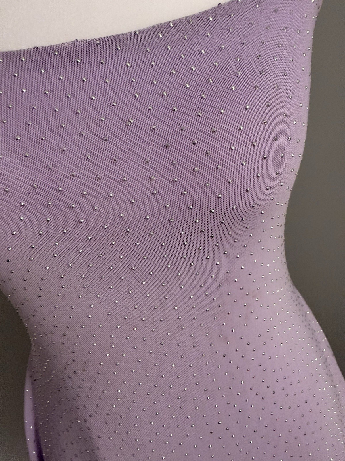 Women’s Size Small Lilac Rhinestone Mini Dress Spaghetti Strap Party Dress