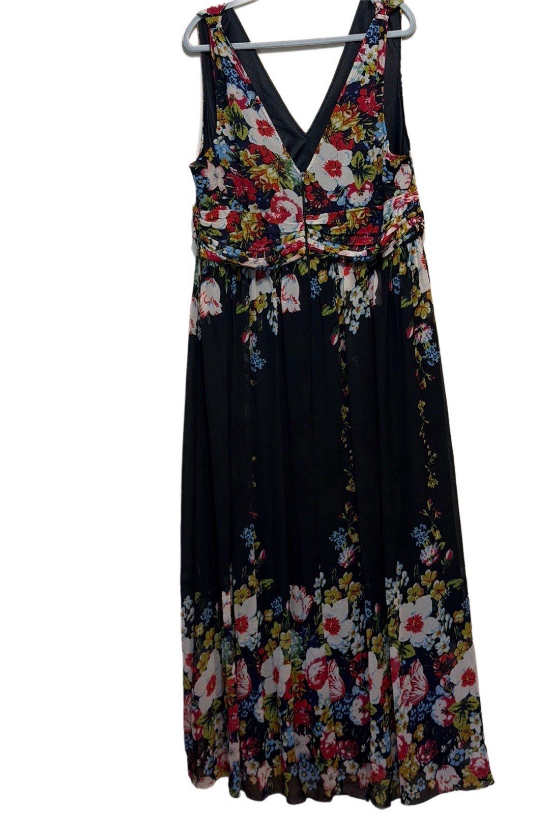 Ever Pretty Dress Blk Floral Formal Maxi Size 22 Gala Elegant Renaissance Whimsy