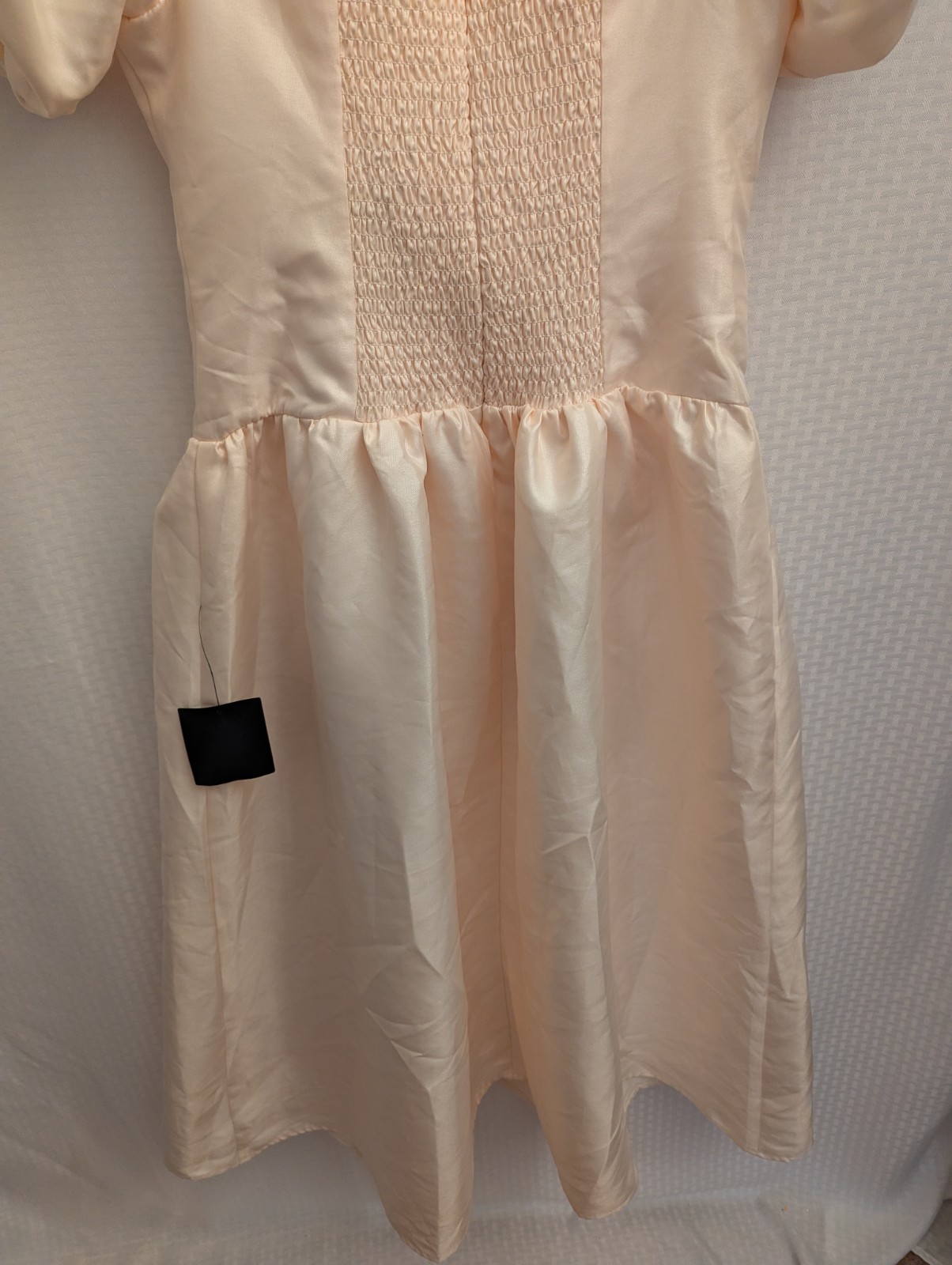 Lulus Women’s Size Large Charm Cream Taffeta Puffed Sleeve Midi Dress
