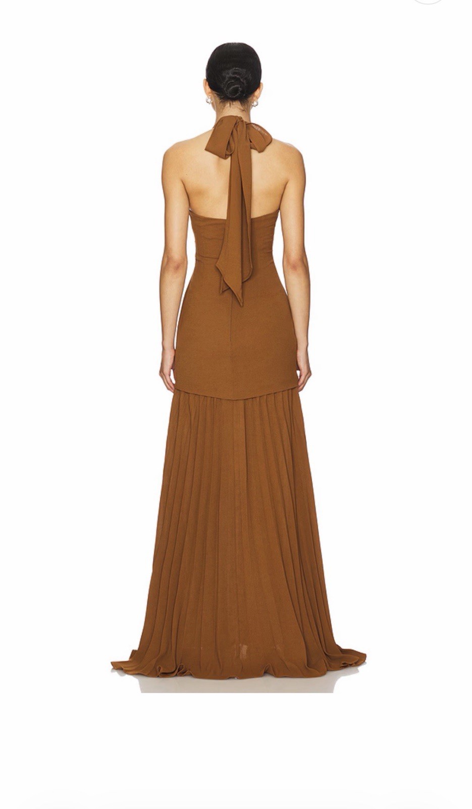 DELFI COLLECTIVE Delilah long Dress halterneck pleated skirt size S NWT $428msrp