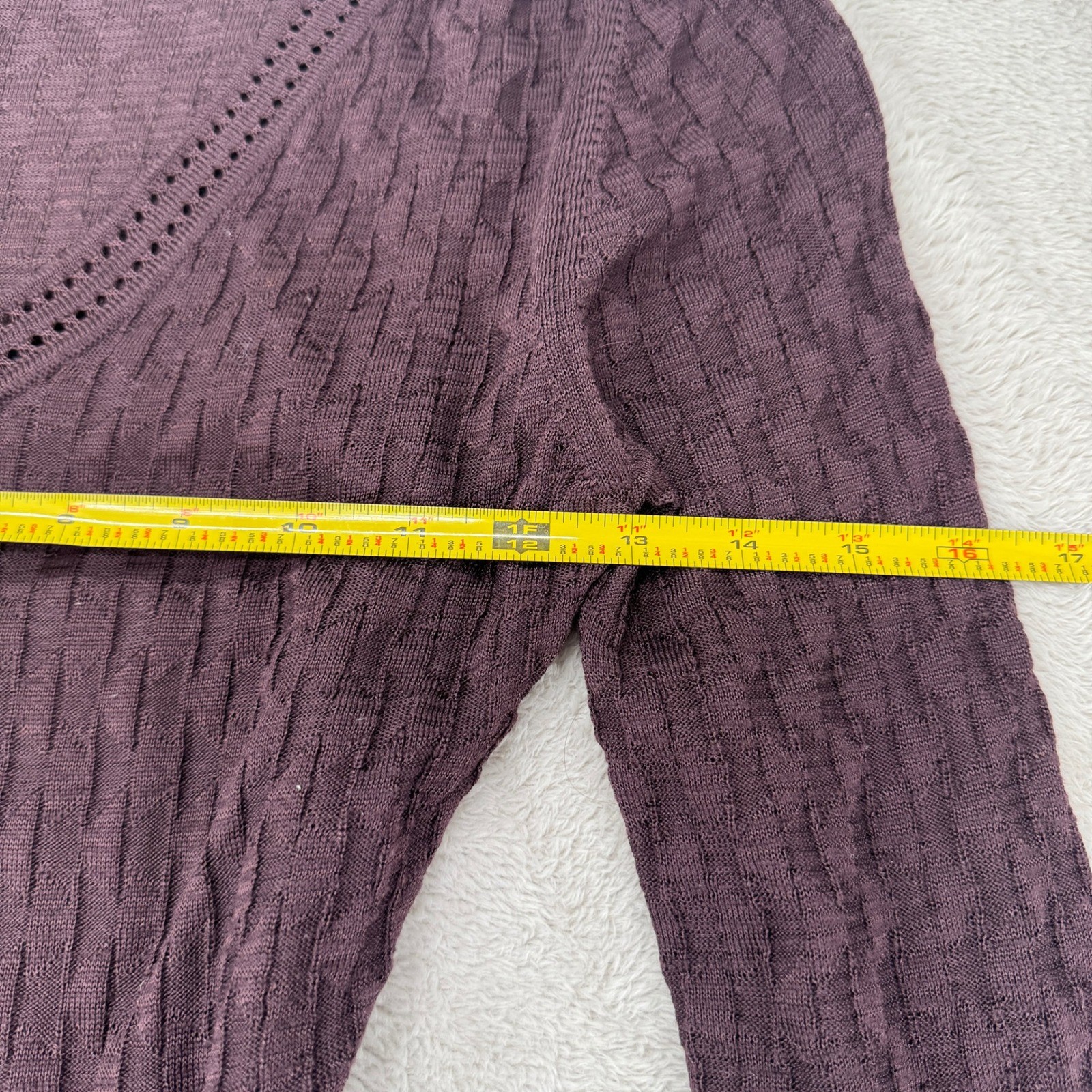 Vintage M Missoni Fit & Flare Sweater Dress Womens 40/4 Purple Flaws Cable Knit