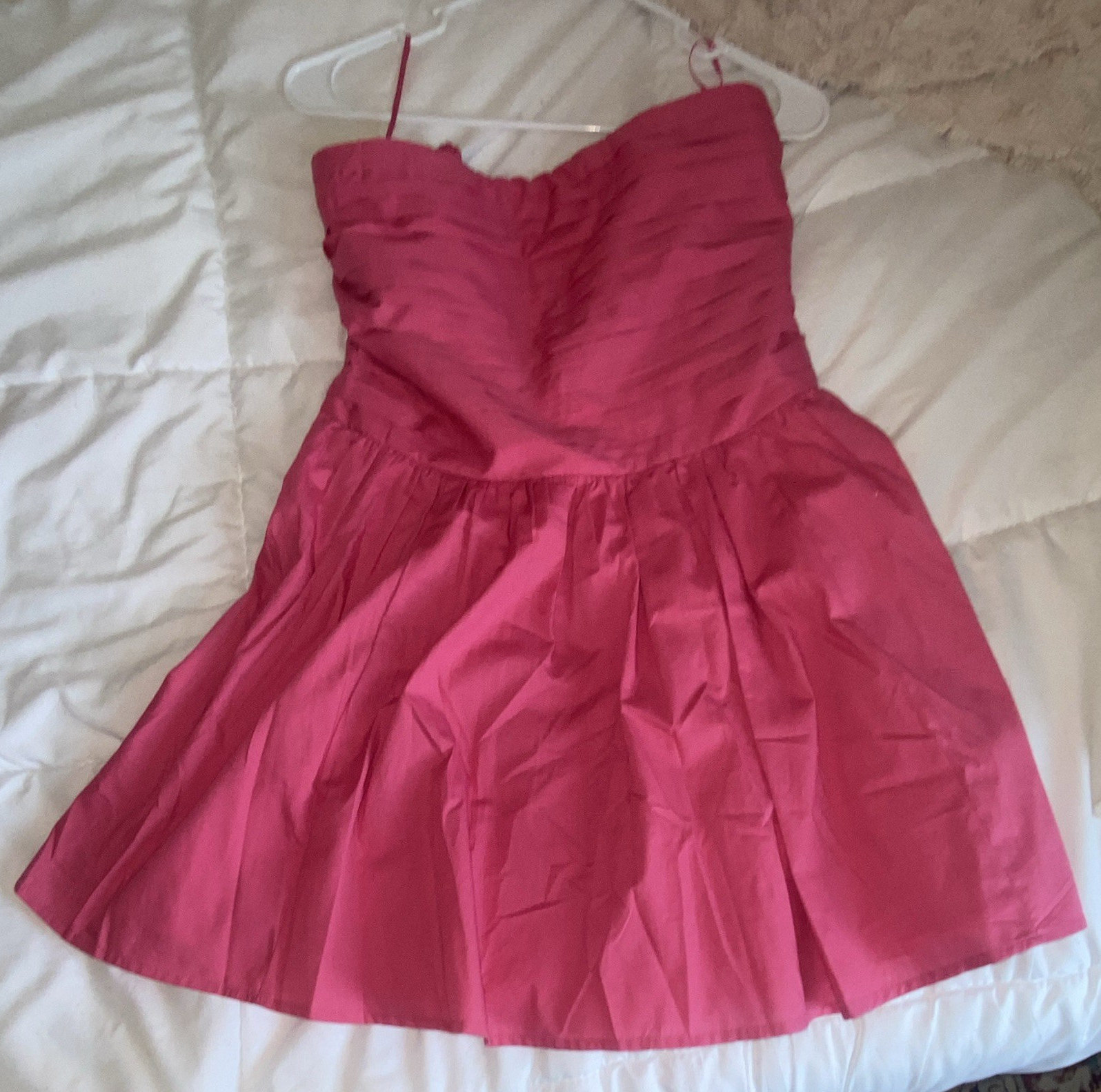 Hollister Pink Fit & Flare Smocked Sweetheart Spaghetti Strap Dress L
