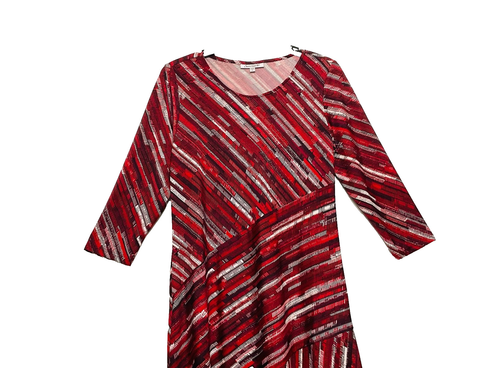 sz S – New Serengeti Spliced Staccato Stripe Dress