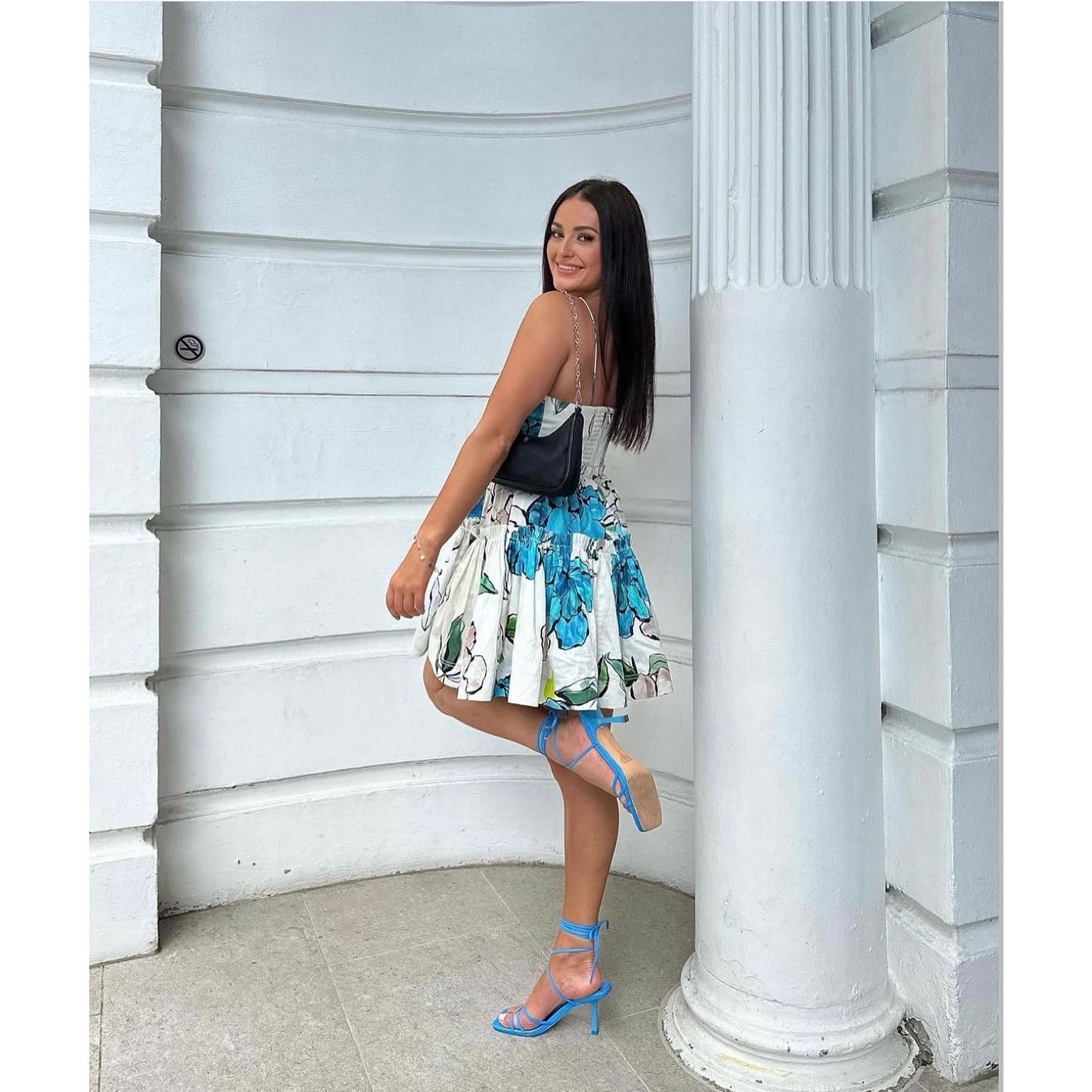Aje Maya Tiered Mini Dress Cool Camellia Floral Cotton NWT UK6/US2