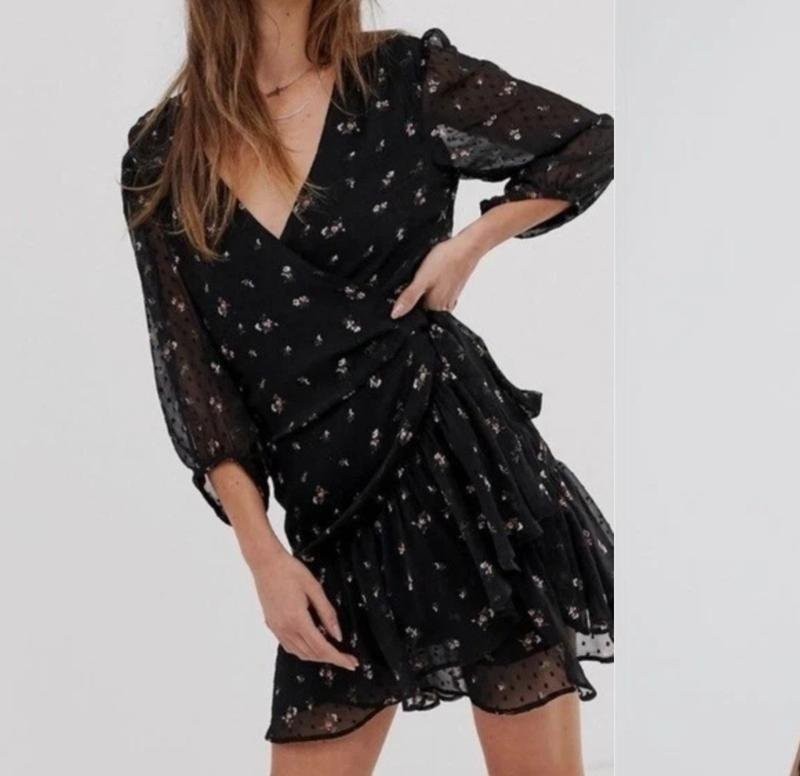 Women AllSaints Dress Black Viscose 38 / M / 46 #4VLG