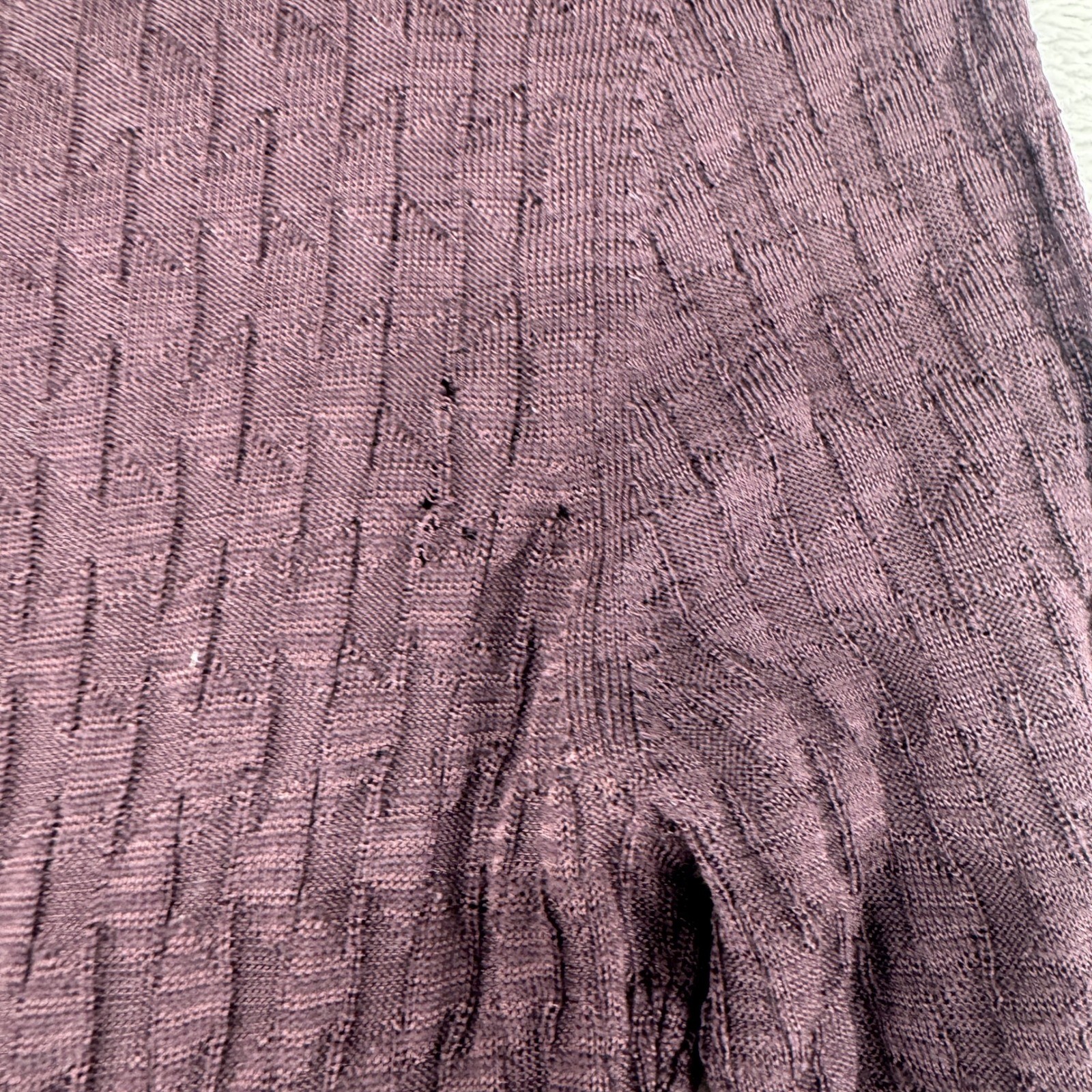Vintage M Missoni Fit & Flare Sweater Dress Womens 40/4 Purple Flaws Cable Knit