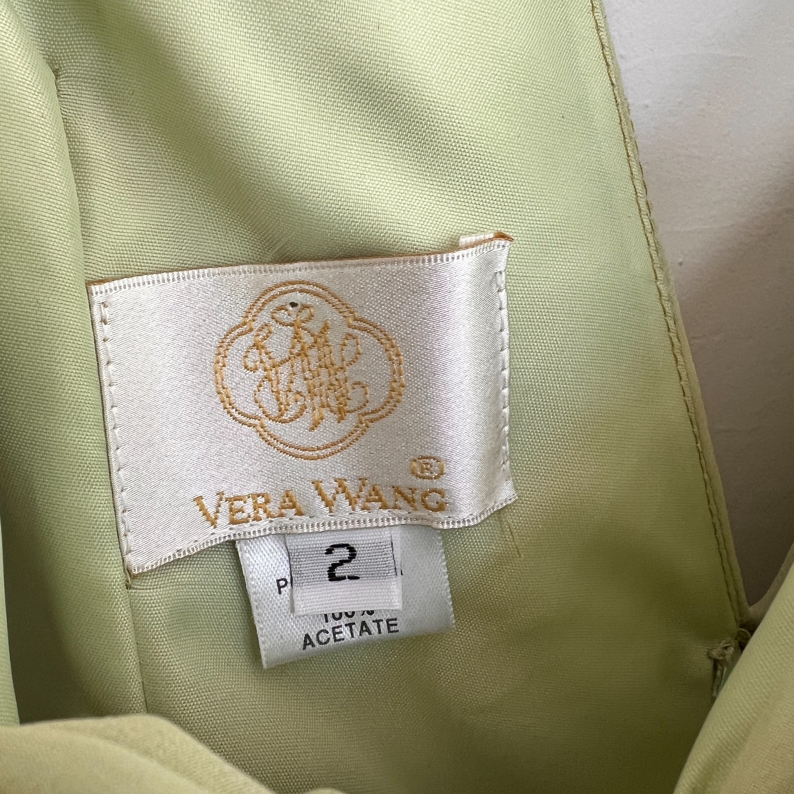 Vera Wang Sage Green Maxi Formal Dress Women’s 2 Draped Scarf Goddess Bridesmaid