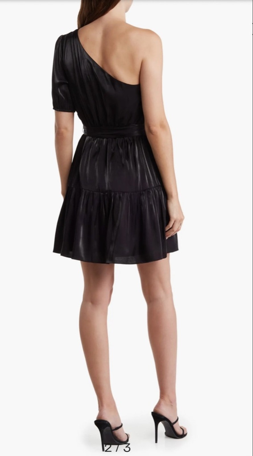 Women’s BCBGeneration Black One Shoulder Tiered Mini Dress Size 8